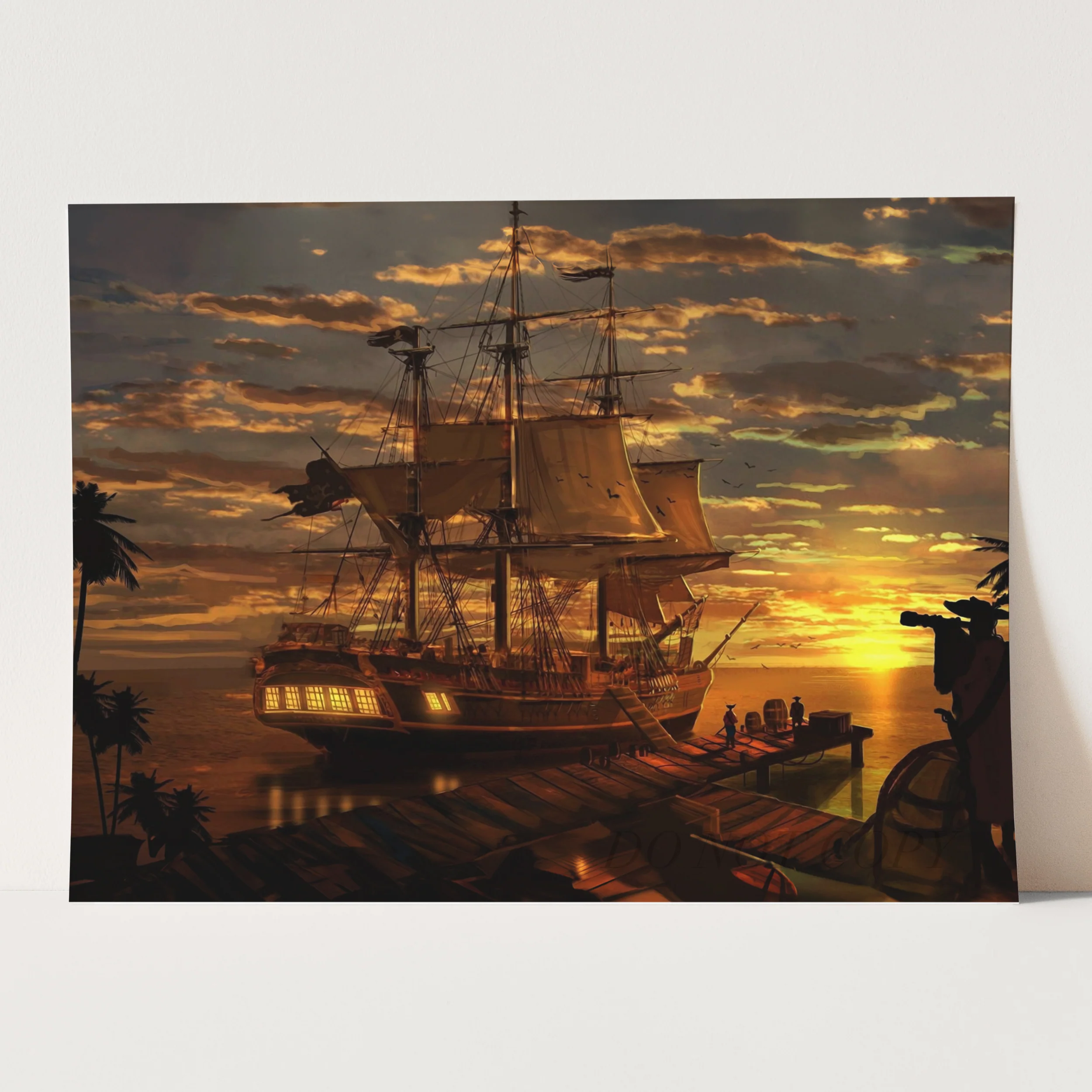 Pirate Ship Setting Sail Into The Sunset - Image 3