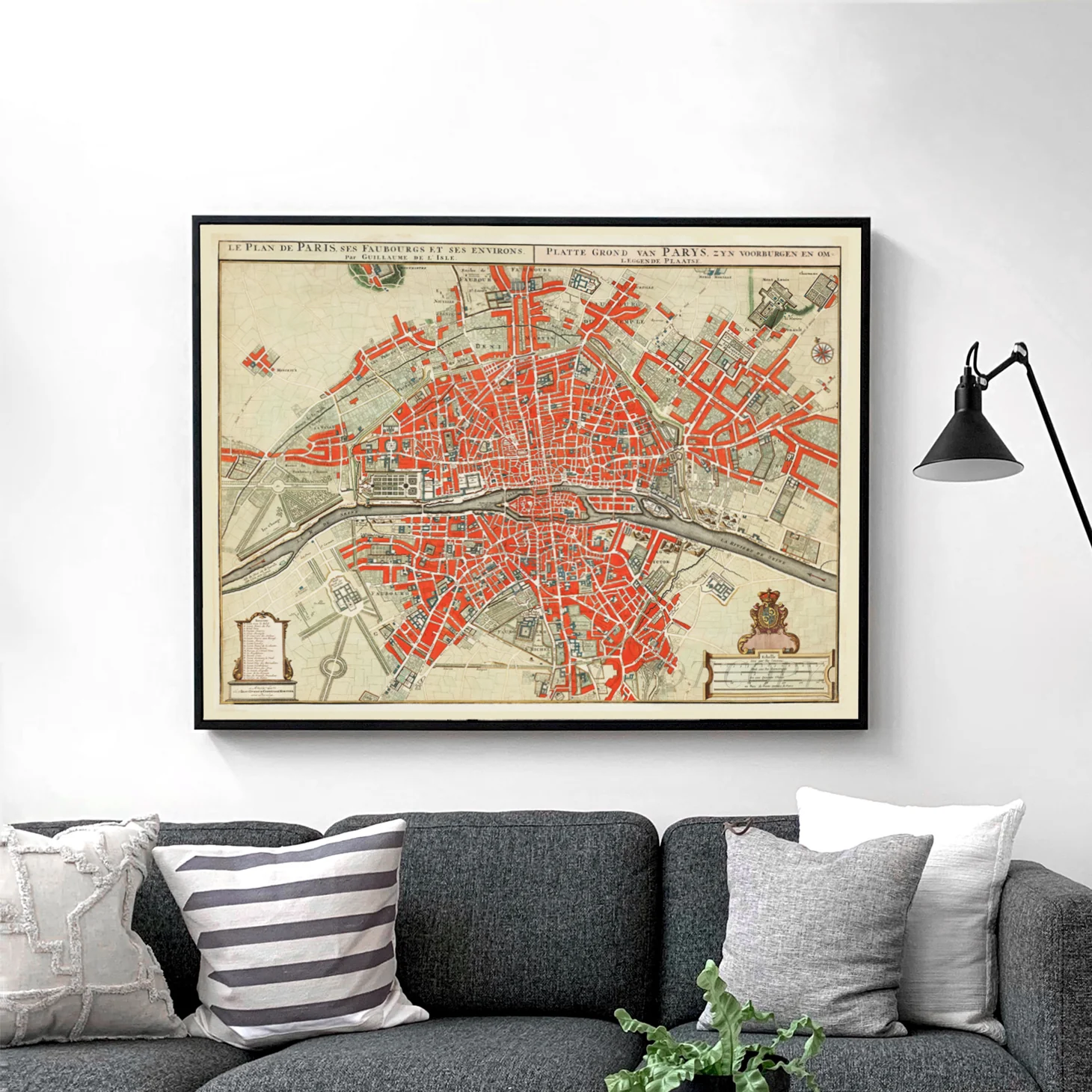 Plattegrond van Parijs (ca. 1721–1774) by Guillaume Delisle - Image 2