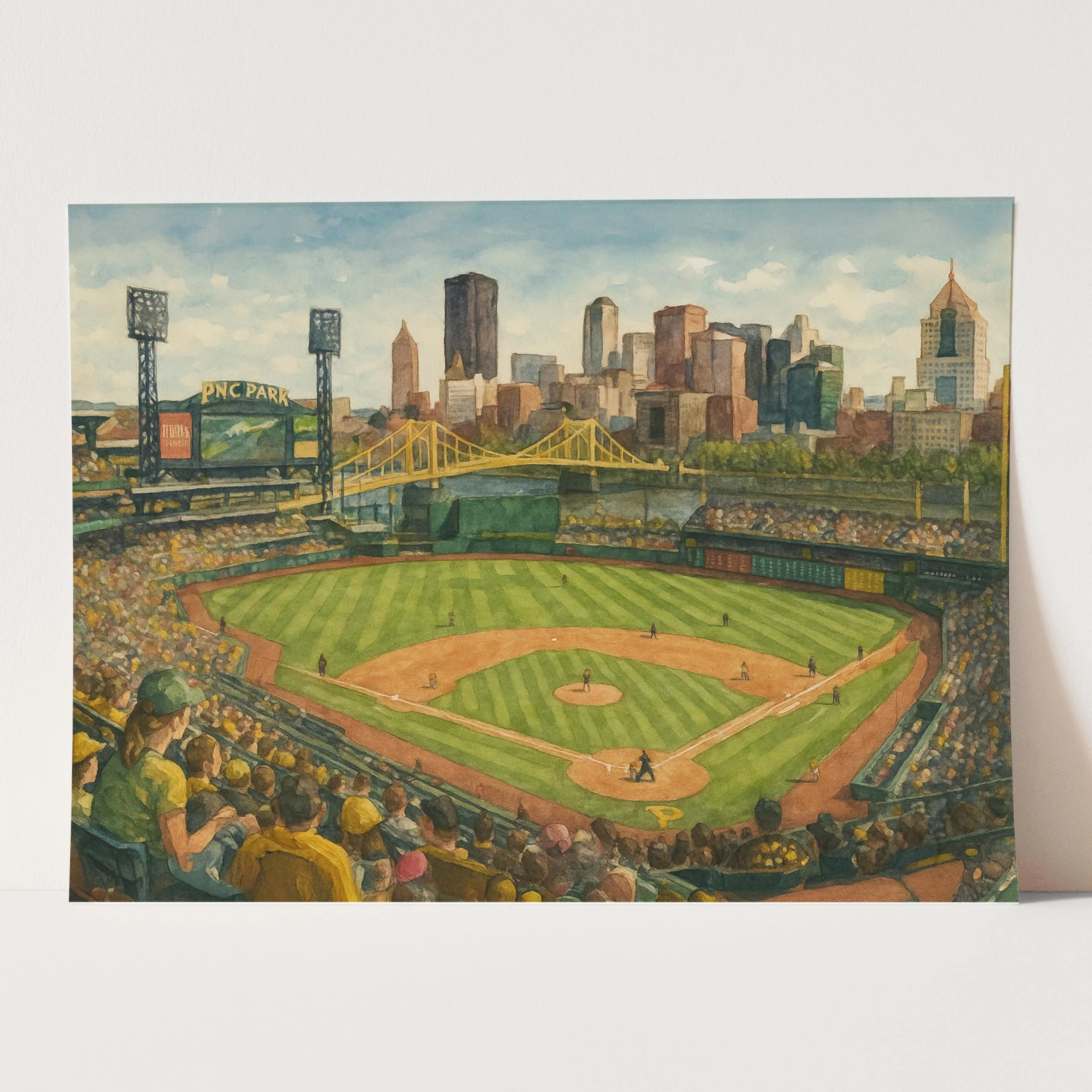 PNC Park Watercolor Painting - Image 3