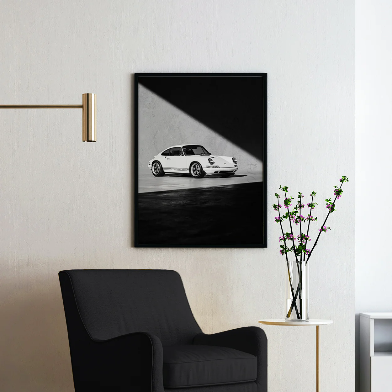 Porsche 911 Shadows Black & White - Image 2