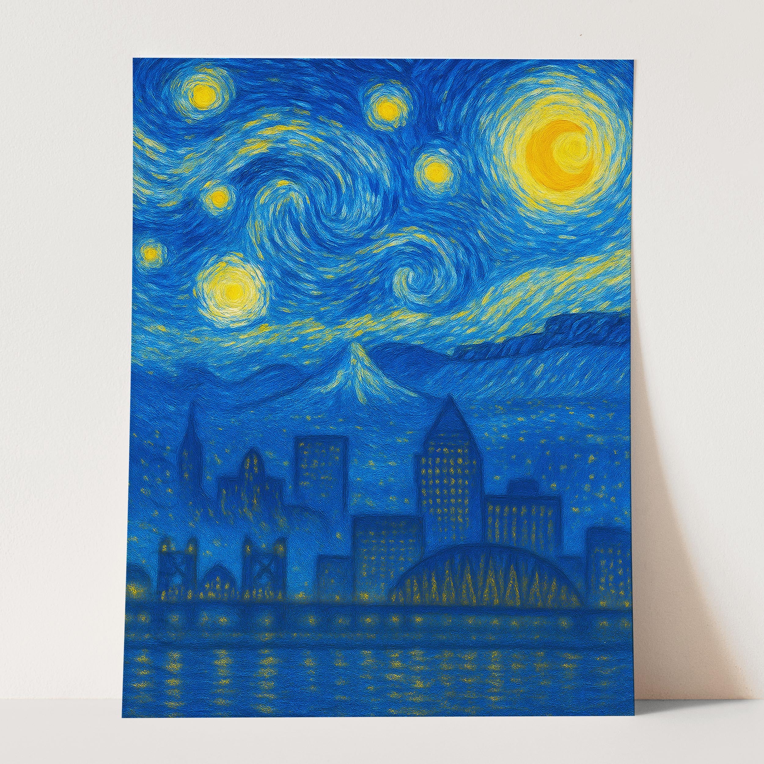 Portland Oregon As Van Gogh Starry Night - Image 3