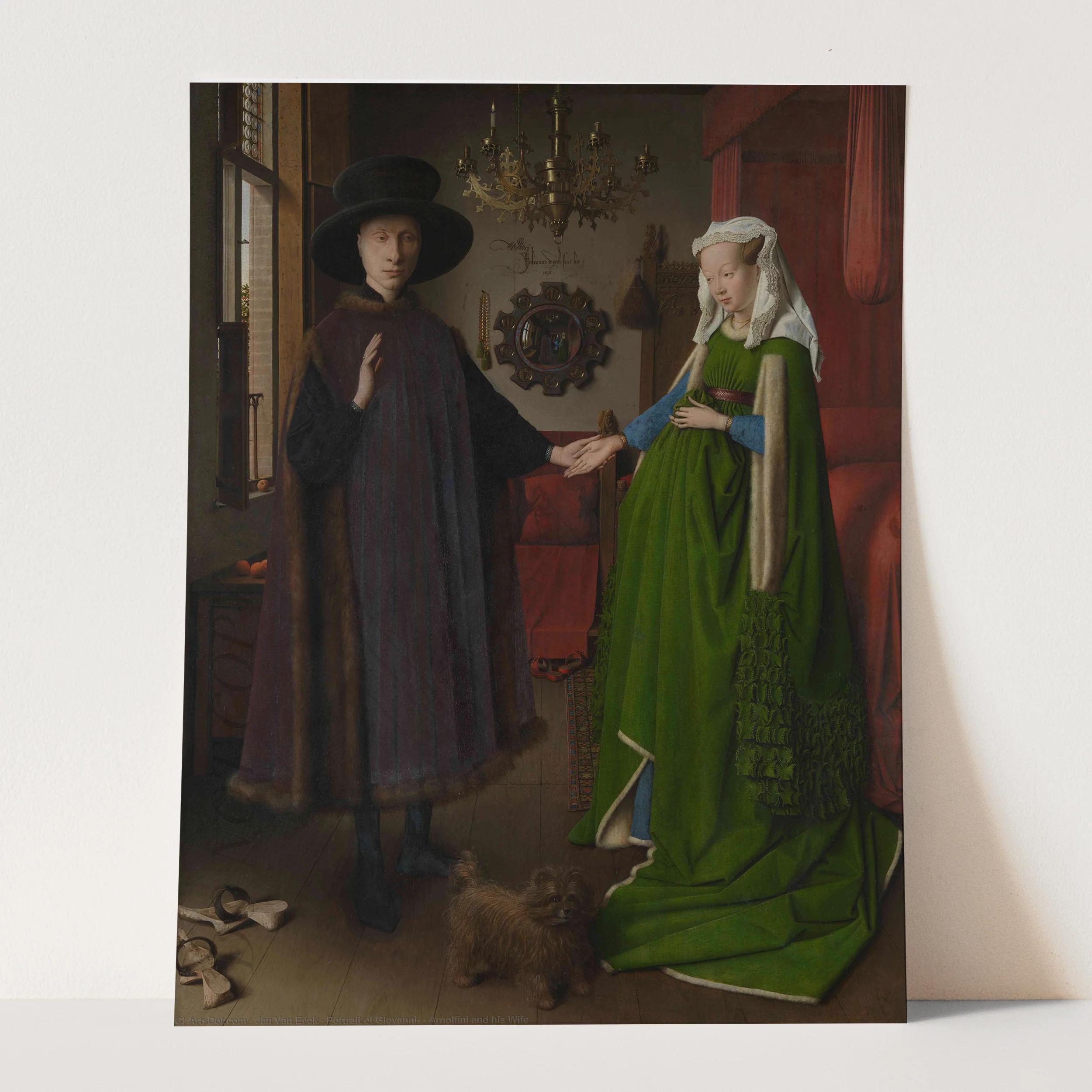 Portrait of Giovanni Arnolfini and his Wife by Jan Van Eyck - Image 3