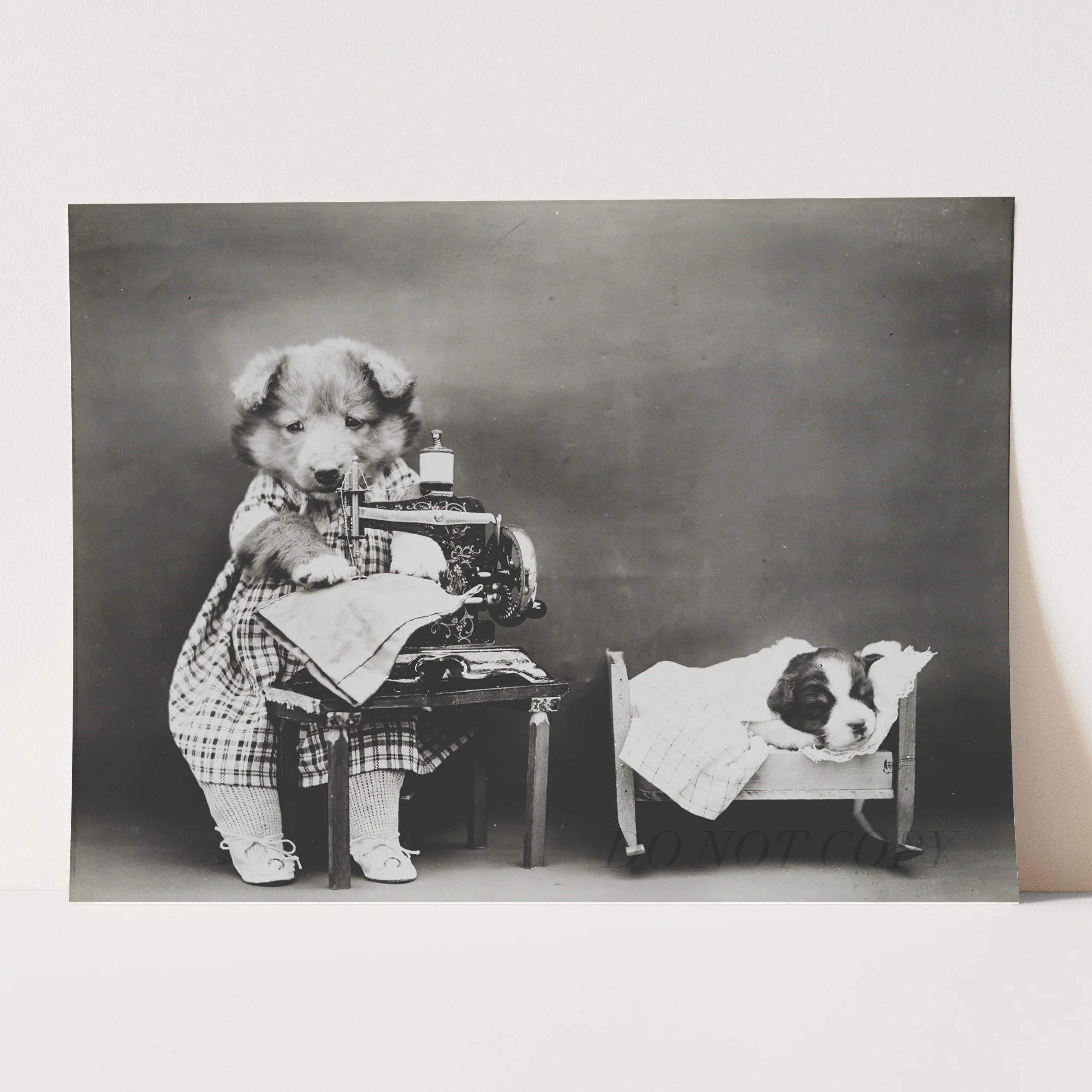 Puppy Dog on a Sewing Machine - Image 3