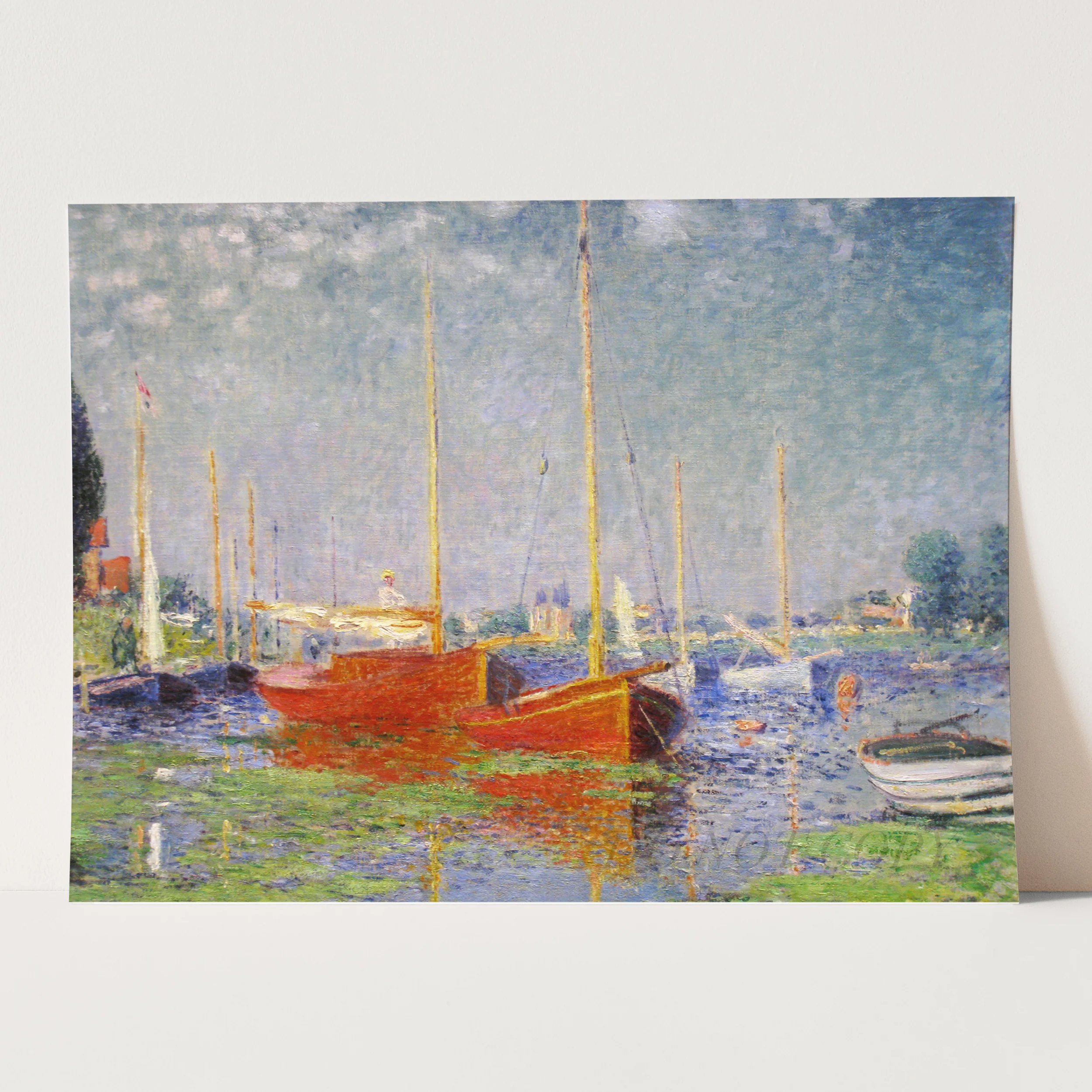 Red Boats at Argenteuil (1875) by Claude Monet - Image 3