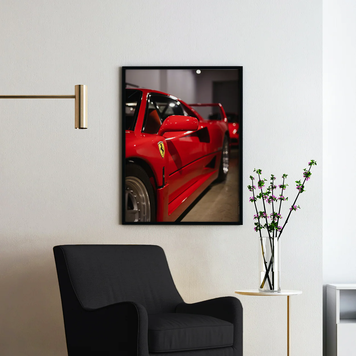 Red Ferrari F40 Side View - Image 2