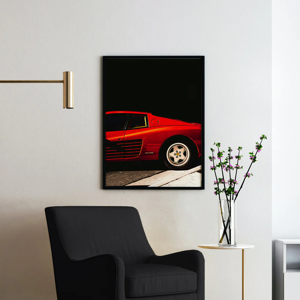 Red Ferrari Testarossa Side View - Image 2