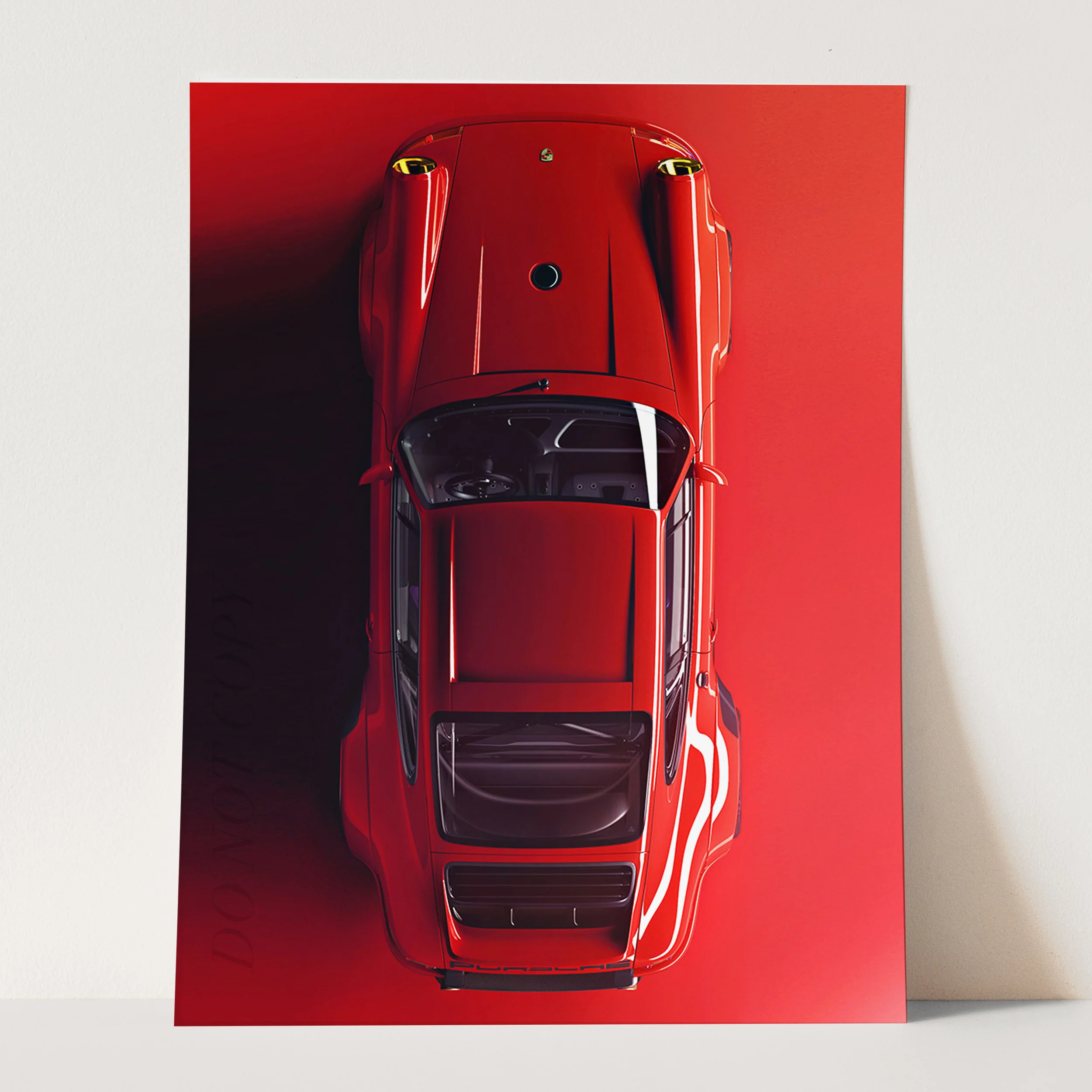 Red Porsche From Above - Image 3