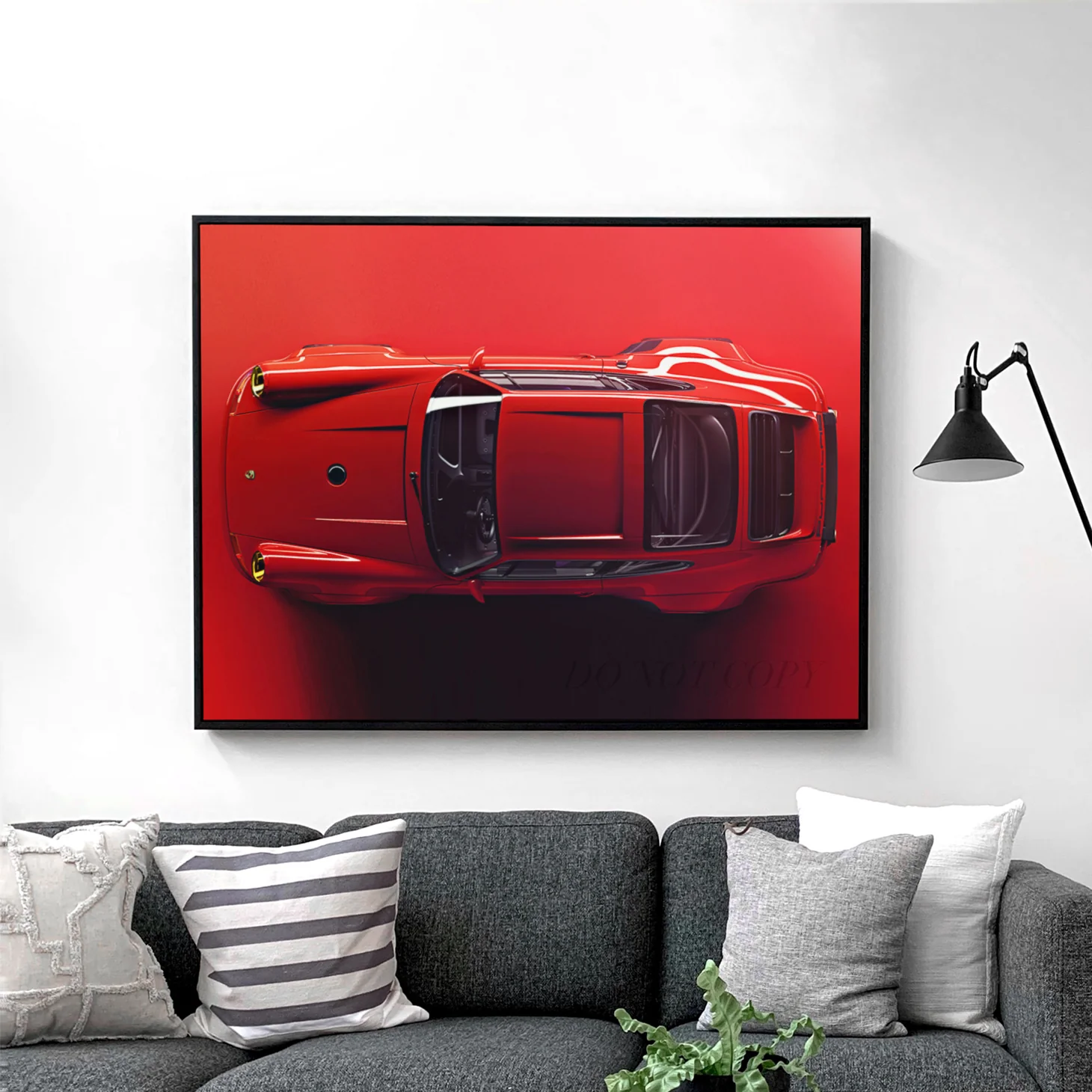 Red Porsche Top View - Image 2