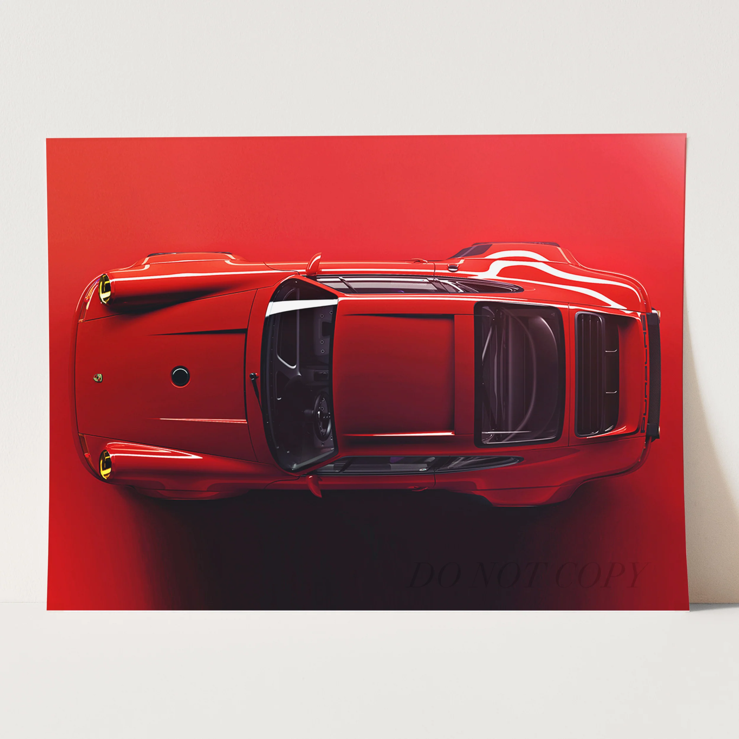 Red Porsche Top View - Image 3