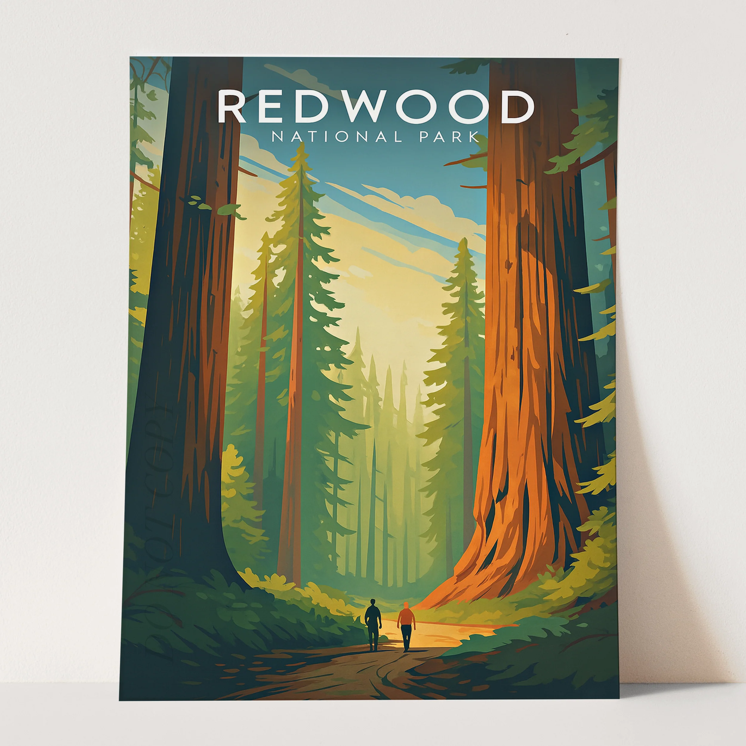 Redwood National Park Vintage Travel Poster - Image 3