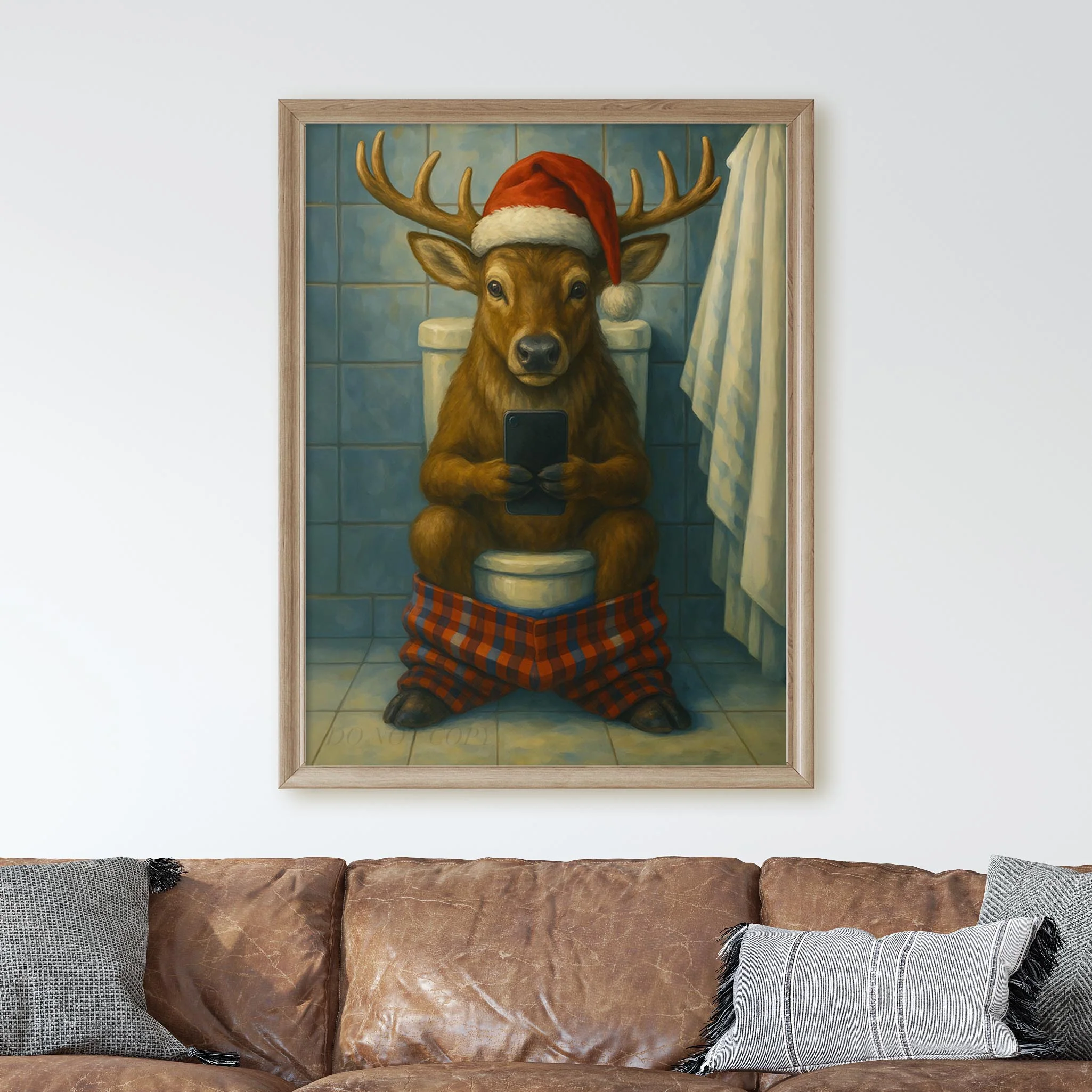 Reindeer On The Phone On The Toilet - Image 2