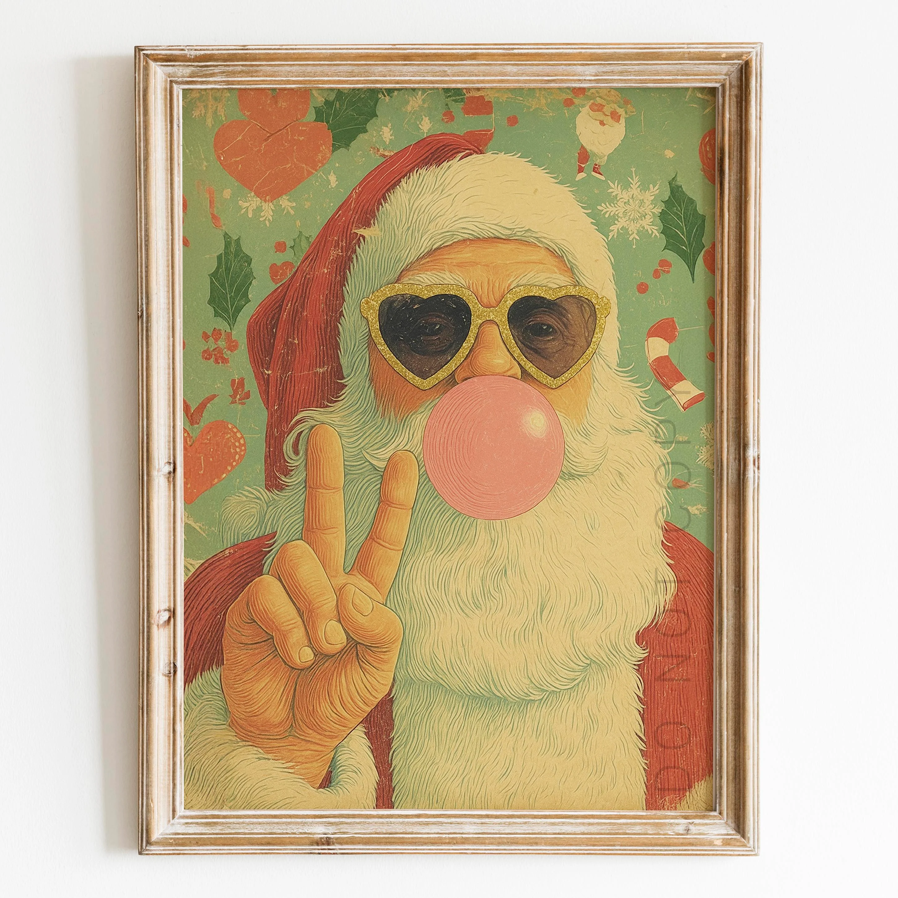 Retro Santa Pink Bubble Gum