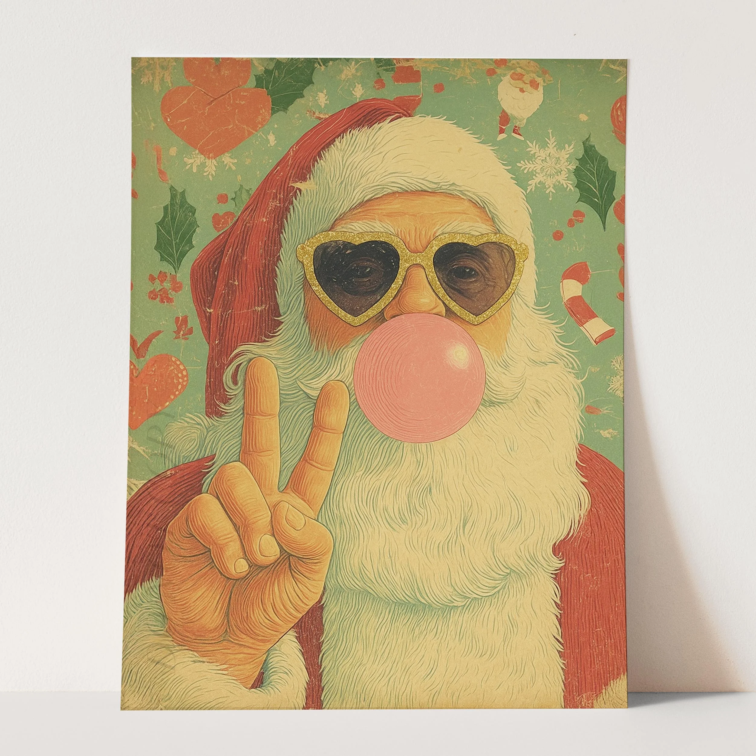 Retro Santa Pink Bubble Gum - Image 3