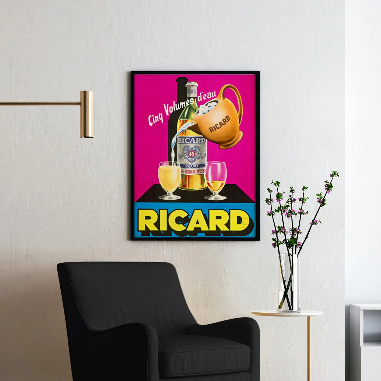 Ricard Cinq Volumes D'Eau - Vintage Advertising Poster - Image 2
