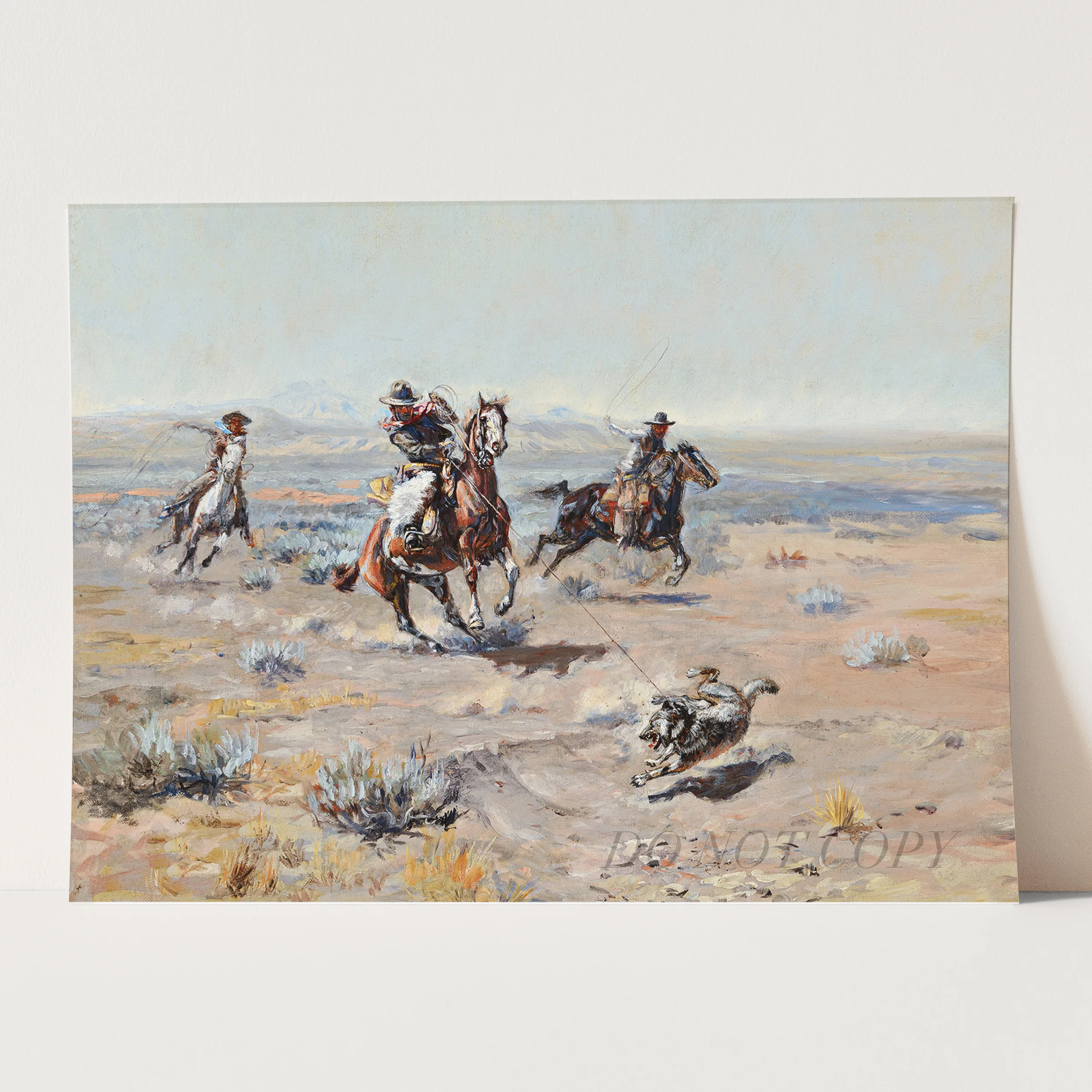 Roping A Wolf 1904 by Charles M Russell - Image 3