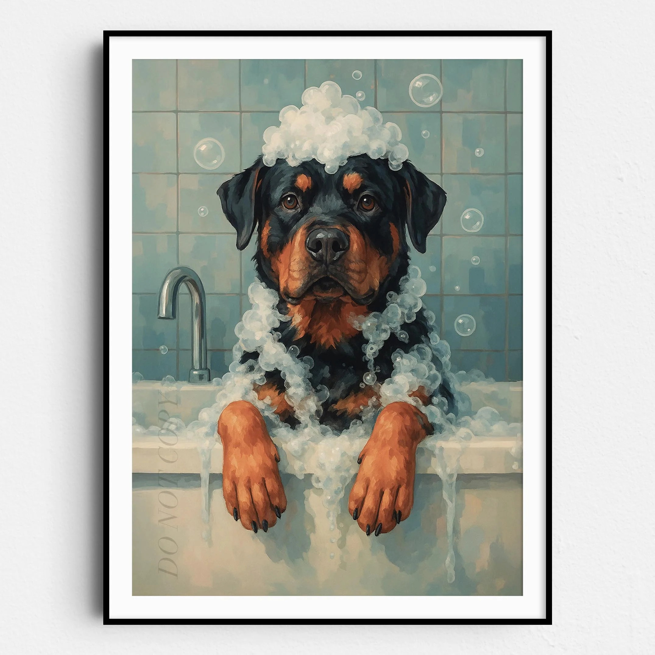 Rottweiler Dog Bathtub Bubble Bath