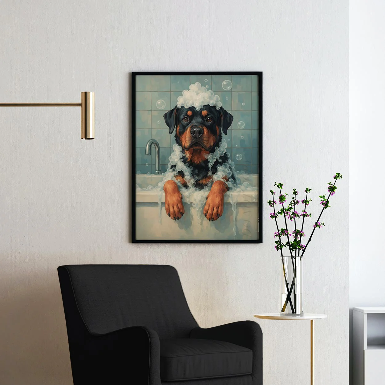 Rottweiler Dog Bathtub Bubble Bath - Image 2