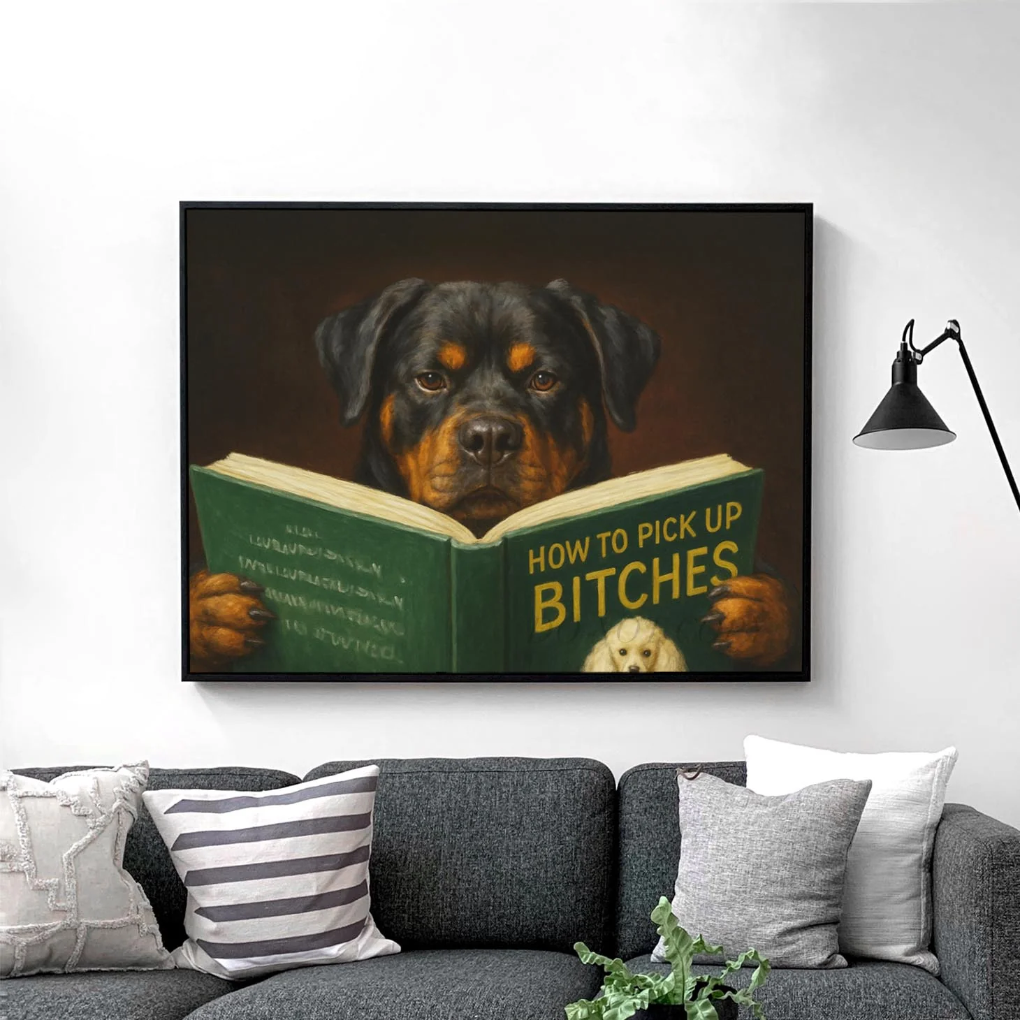 Rottweiler Dog Reading Dating Book - Image 2