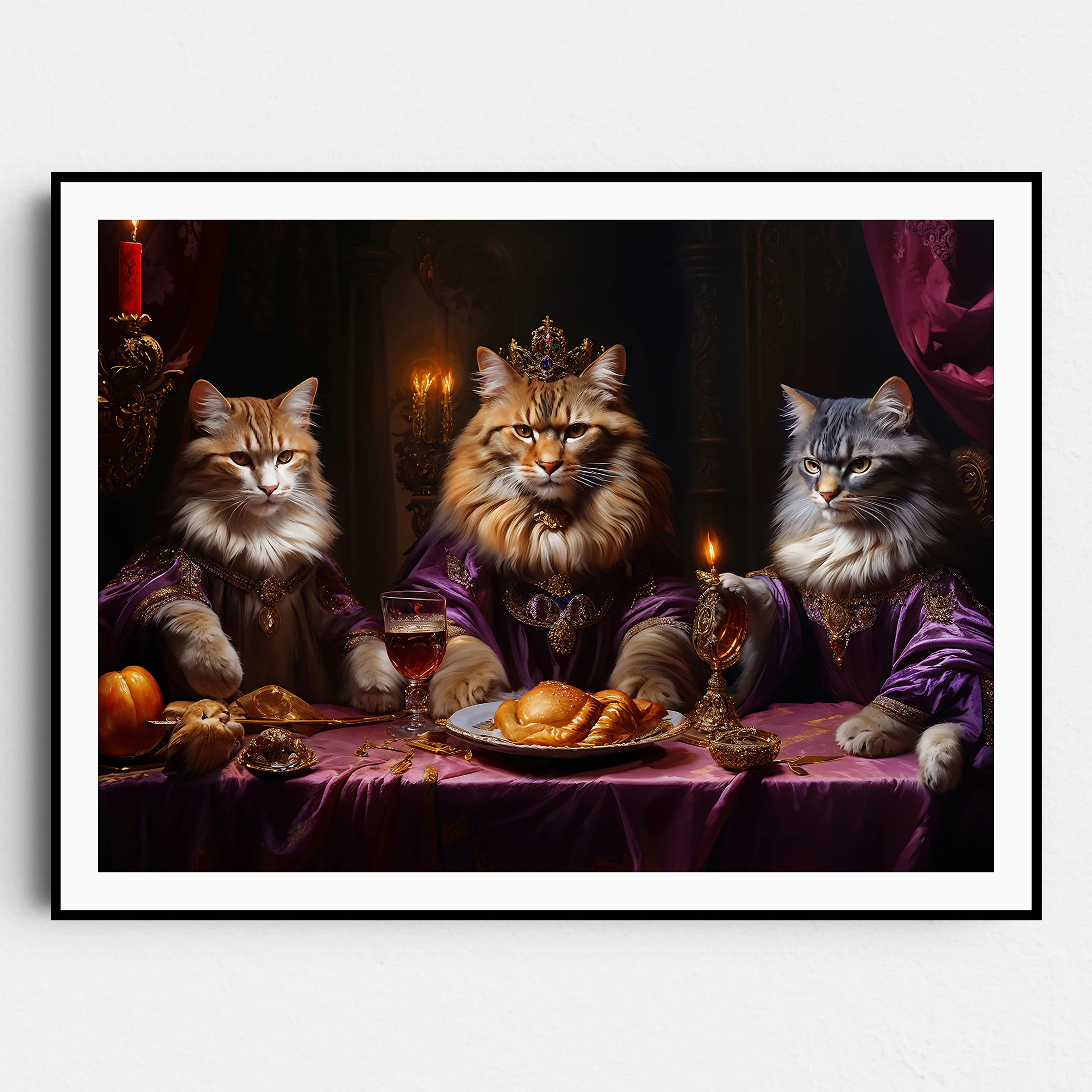 Royal Cats Having a Feast
