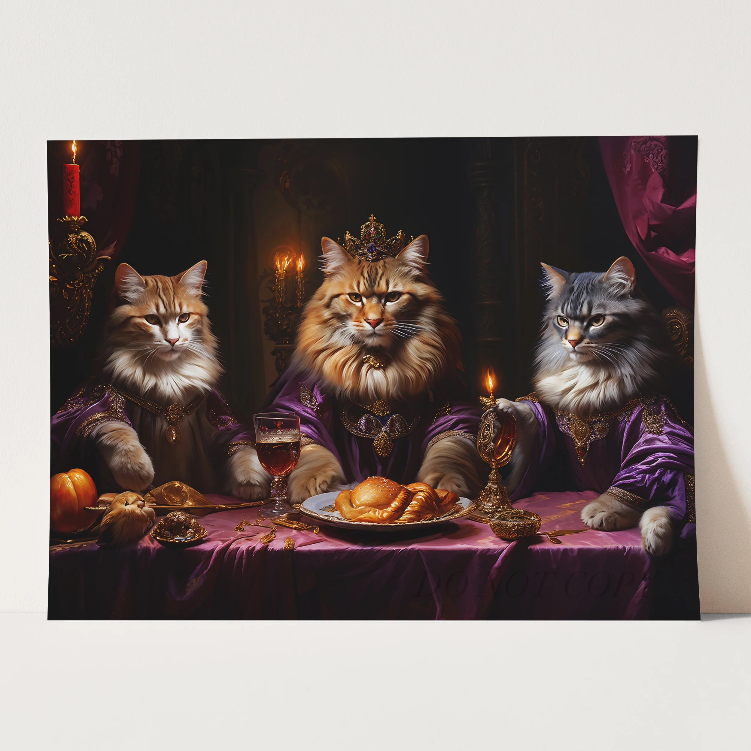 Royal Cats Having a Feast - Image 3