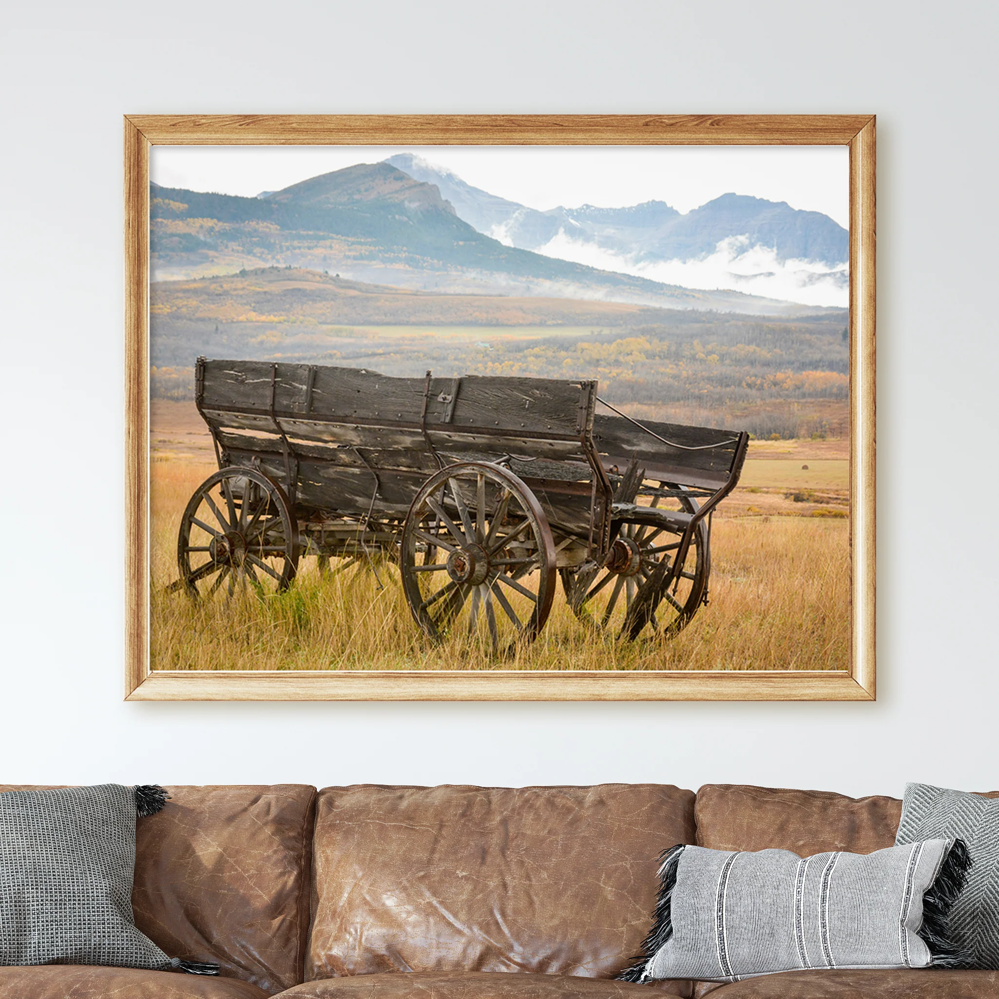 Rustic Wagon Landscape - Image 2