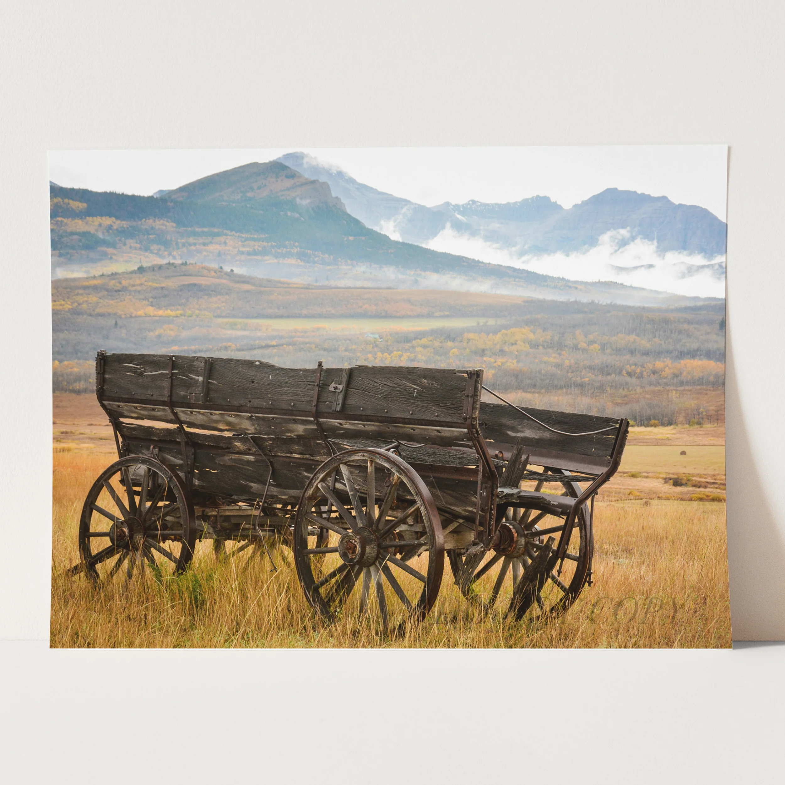 Rustic Wagon Landscape - Image 3