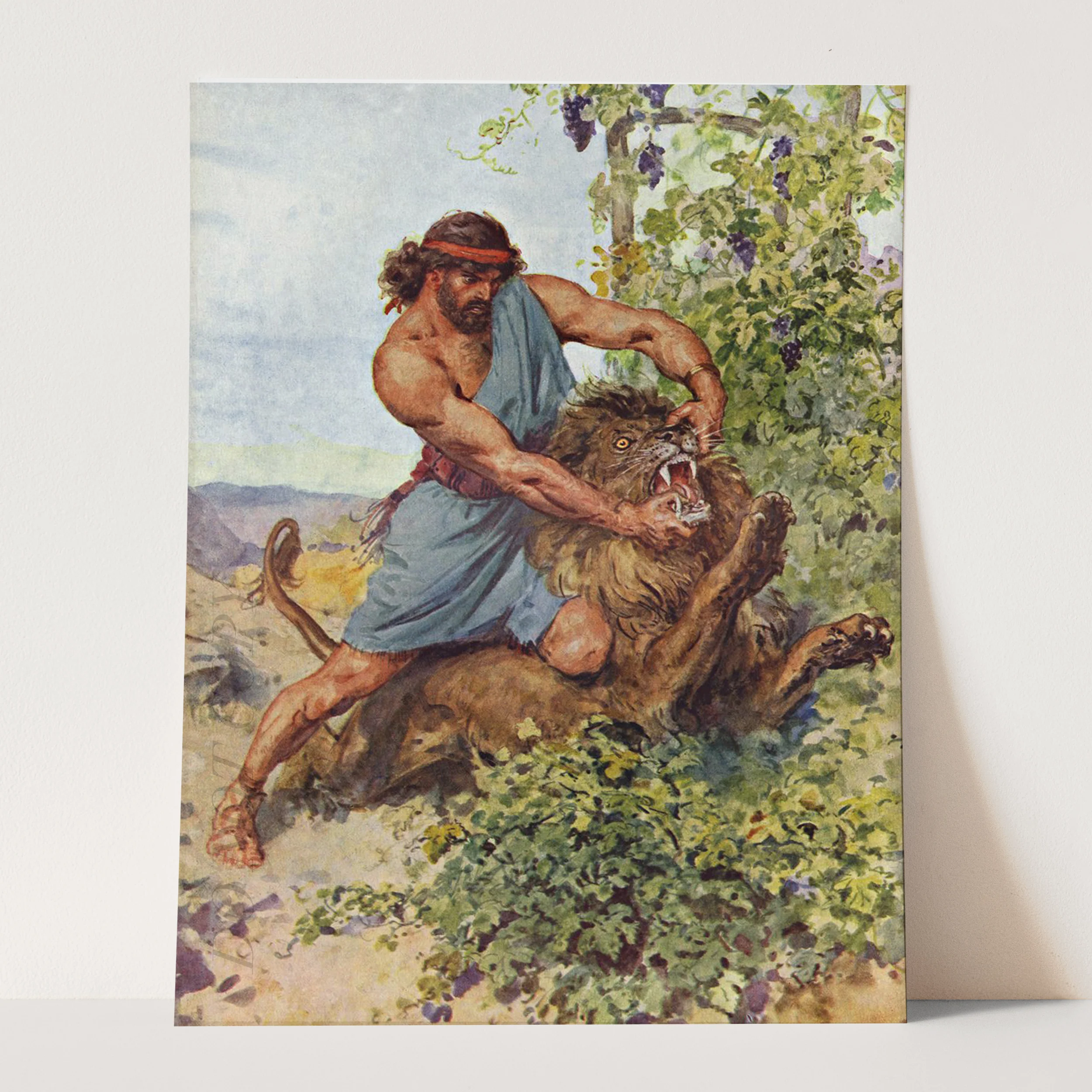 Samson Seized The Lion And Tore It To Pieces by Charles Edmund Brock - Image 3