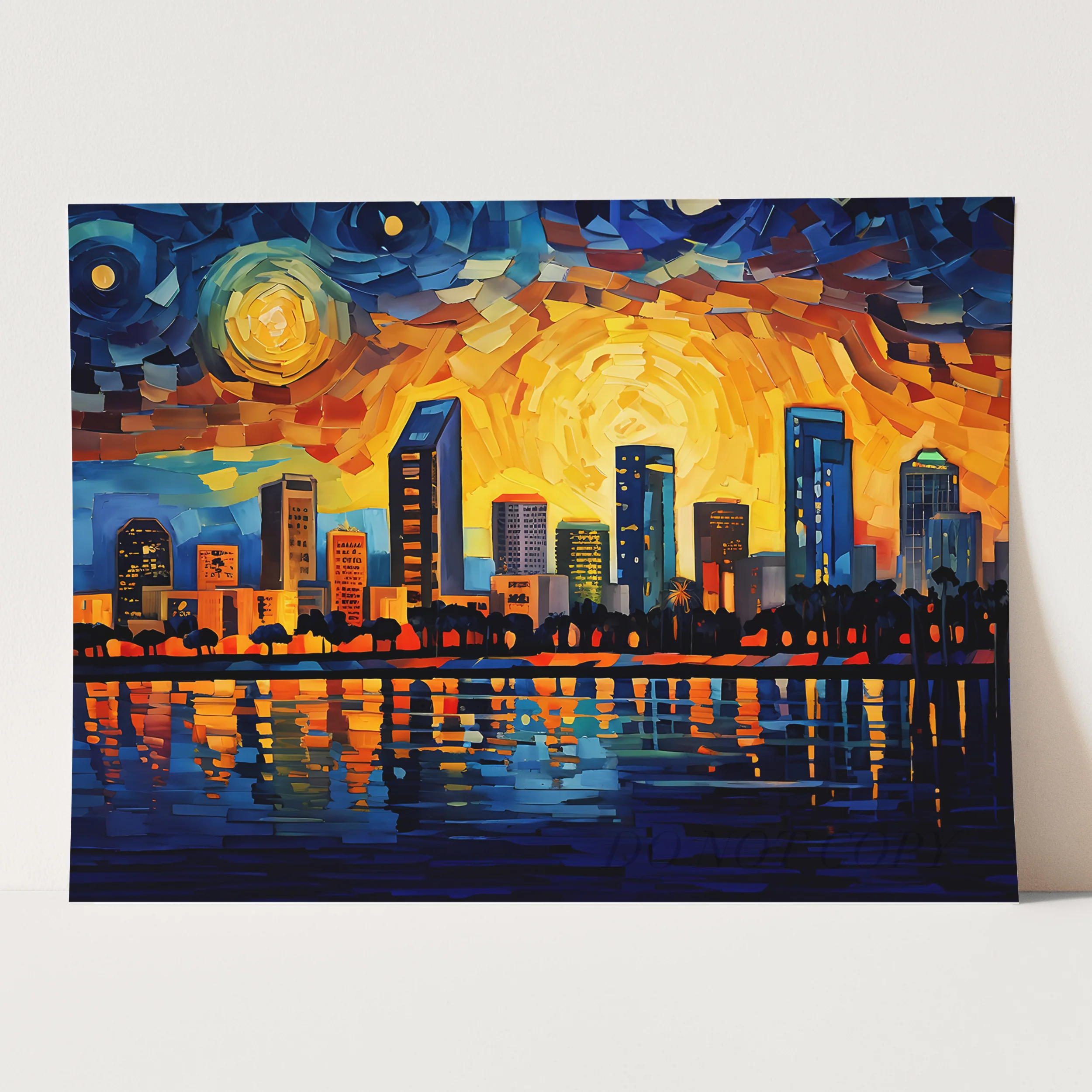 San Diego Skyline as Van Gogh Starry Night - Image 3