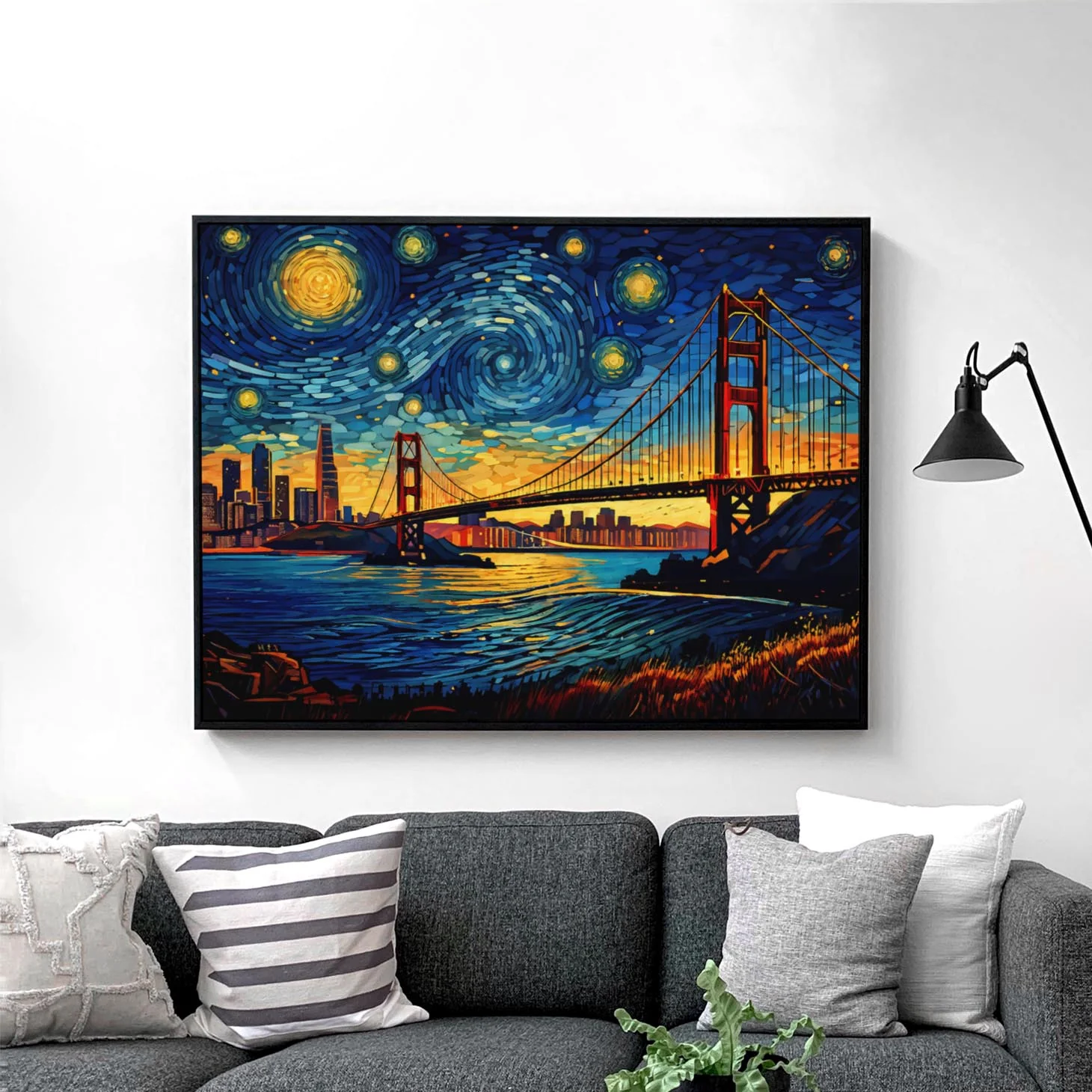 San Francisco Skyline as Van Gogh Starry Night - Image 3