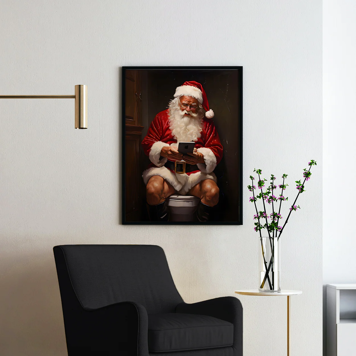 Santa Claus on His Phone on the Toilet - Image 2