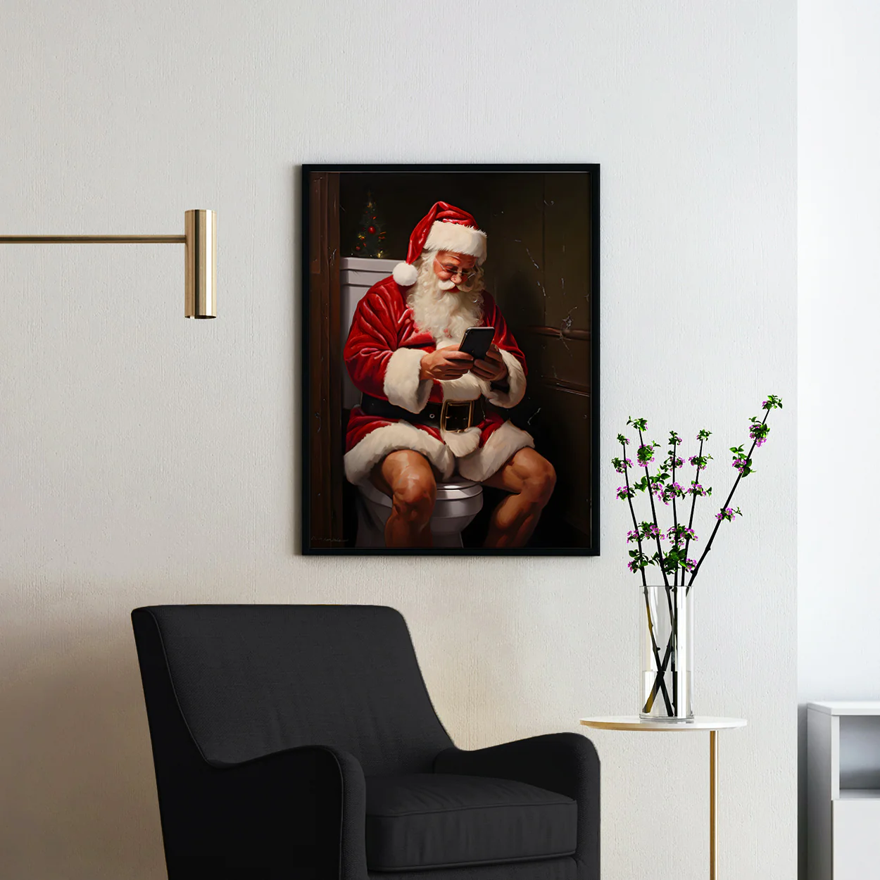 Santa Claus on His Phone on the Toilet - Image 2