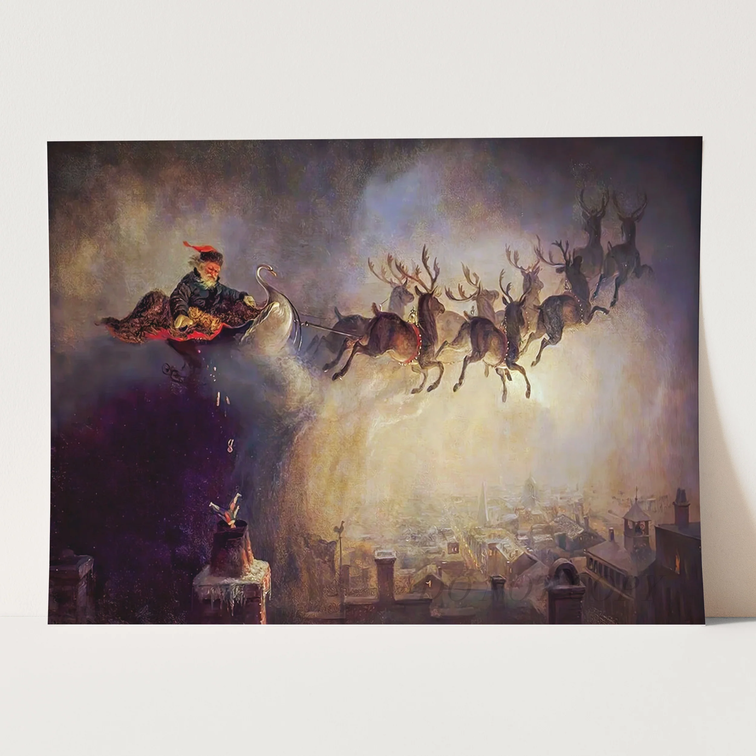 Santa Claus Sleigh and Reindeer by William Holbrook Beard - Image 3