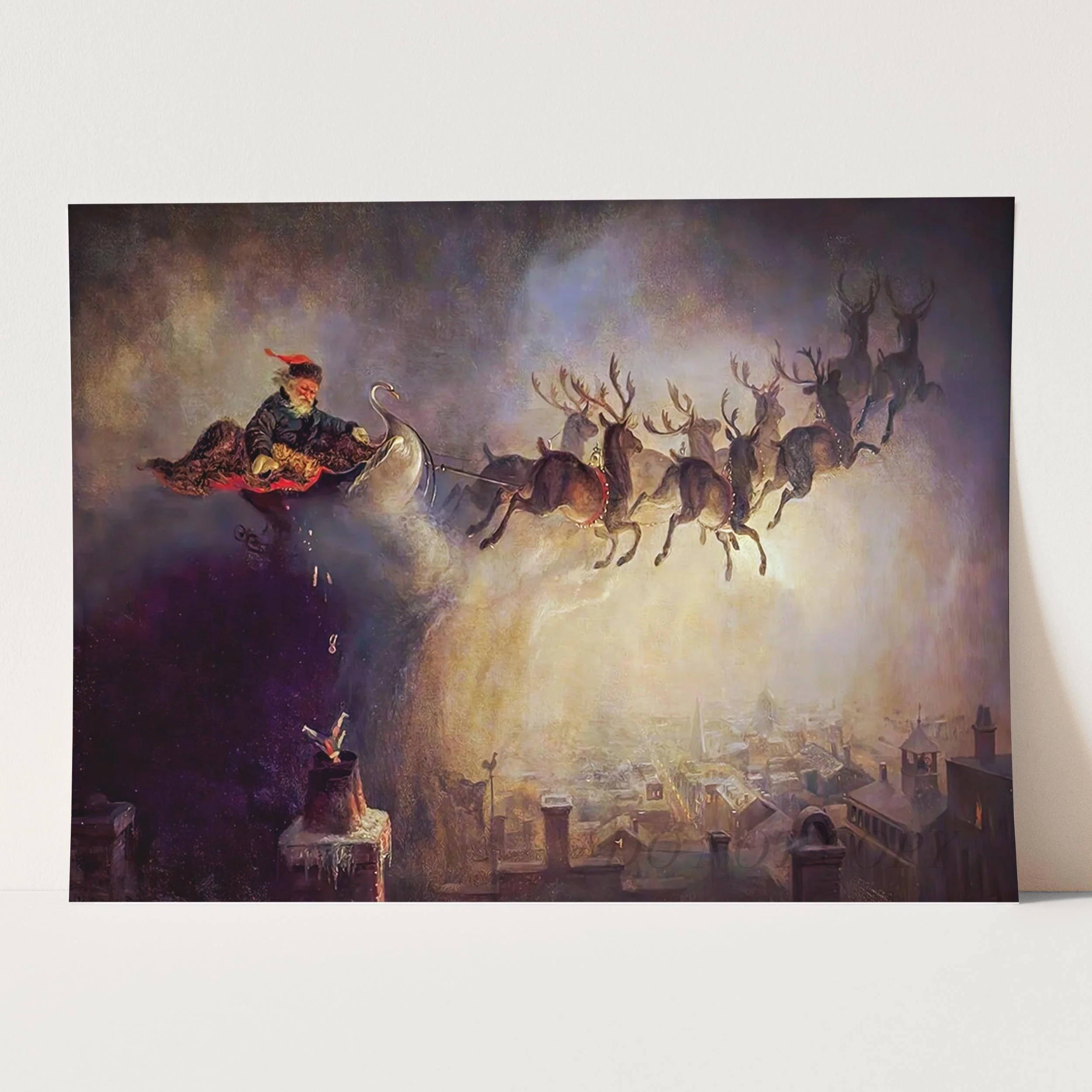 Santa Claus Sleigh and Reindeer by William Holbrook Beard - Image 3