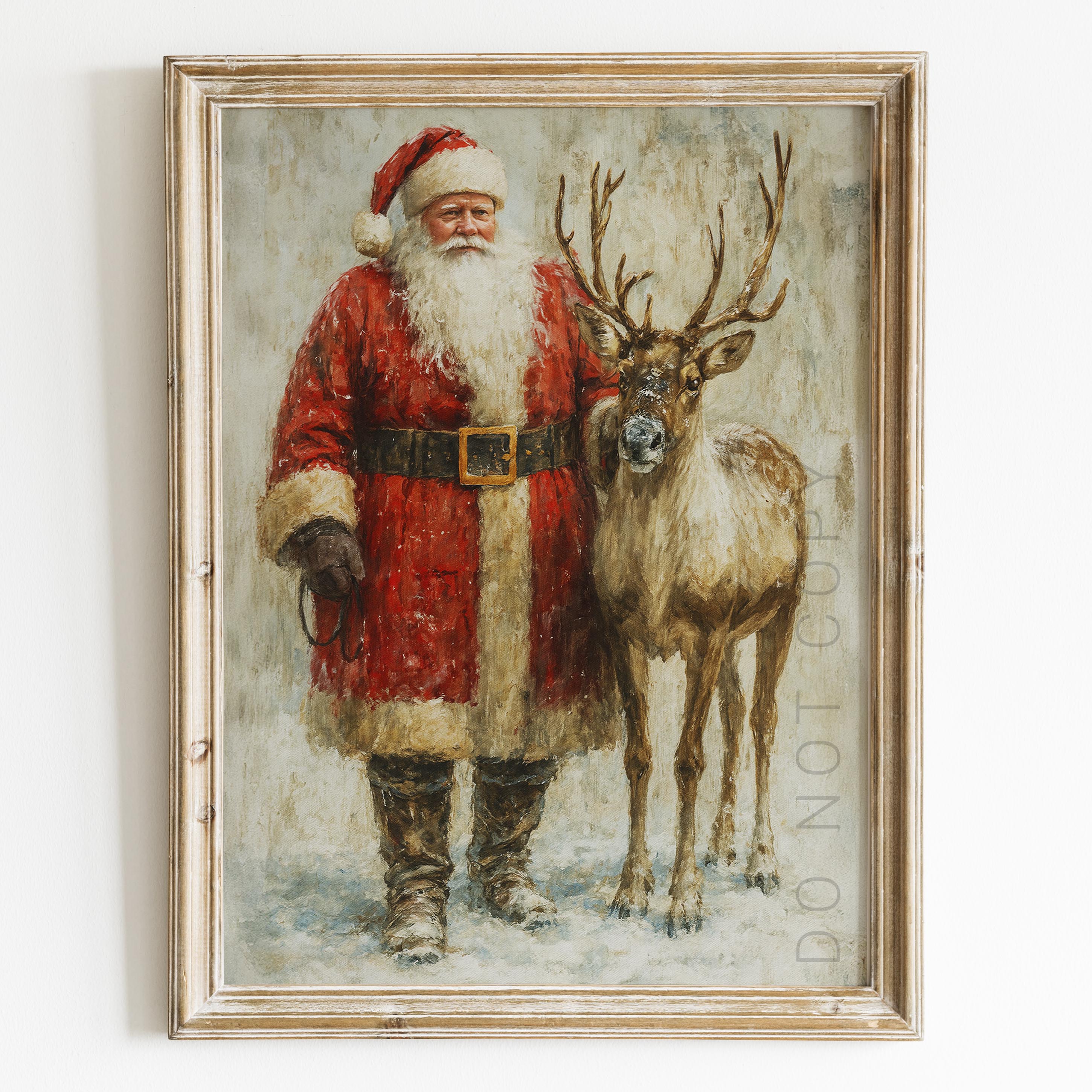 Santa Claus With Reindeer