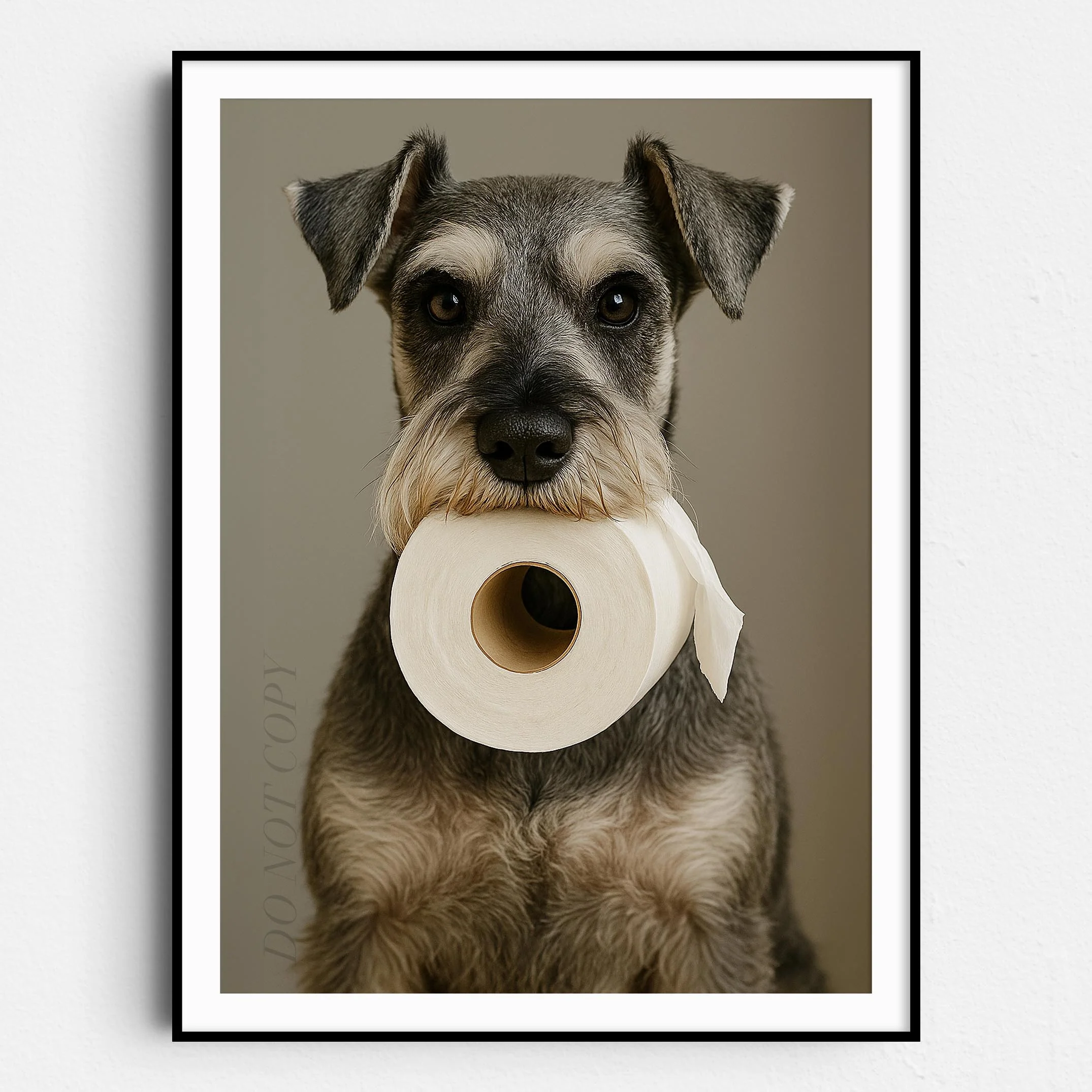 Schnauzer Dog Toilet Paper