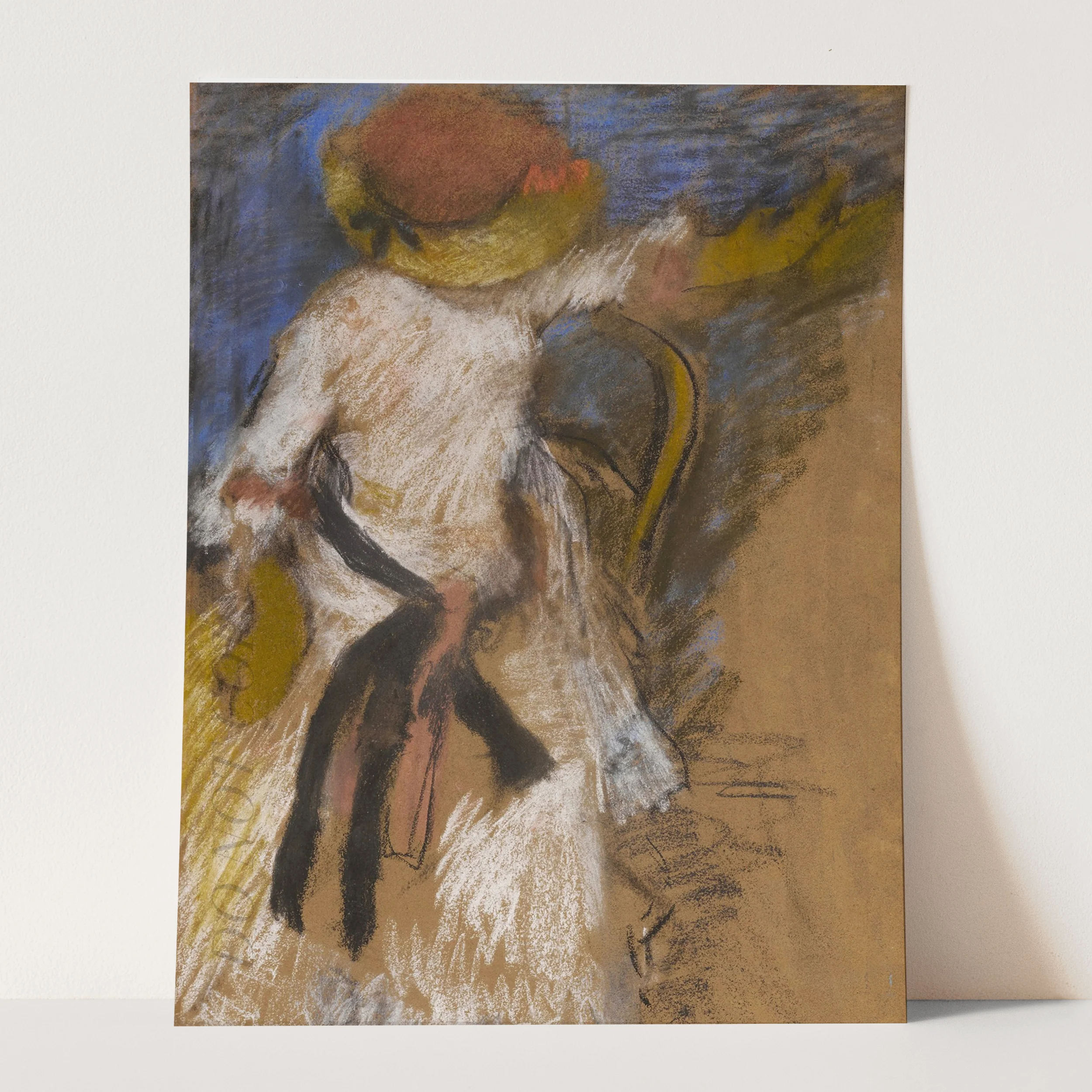 Seated Woman in a White Dress by Edgar Degas - Image 3