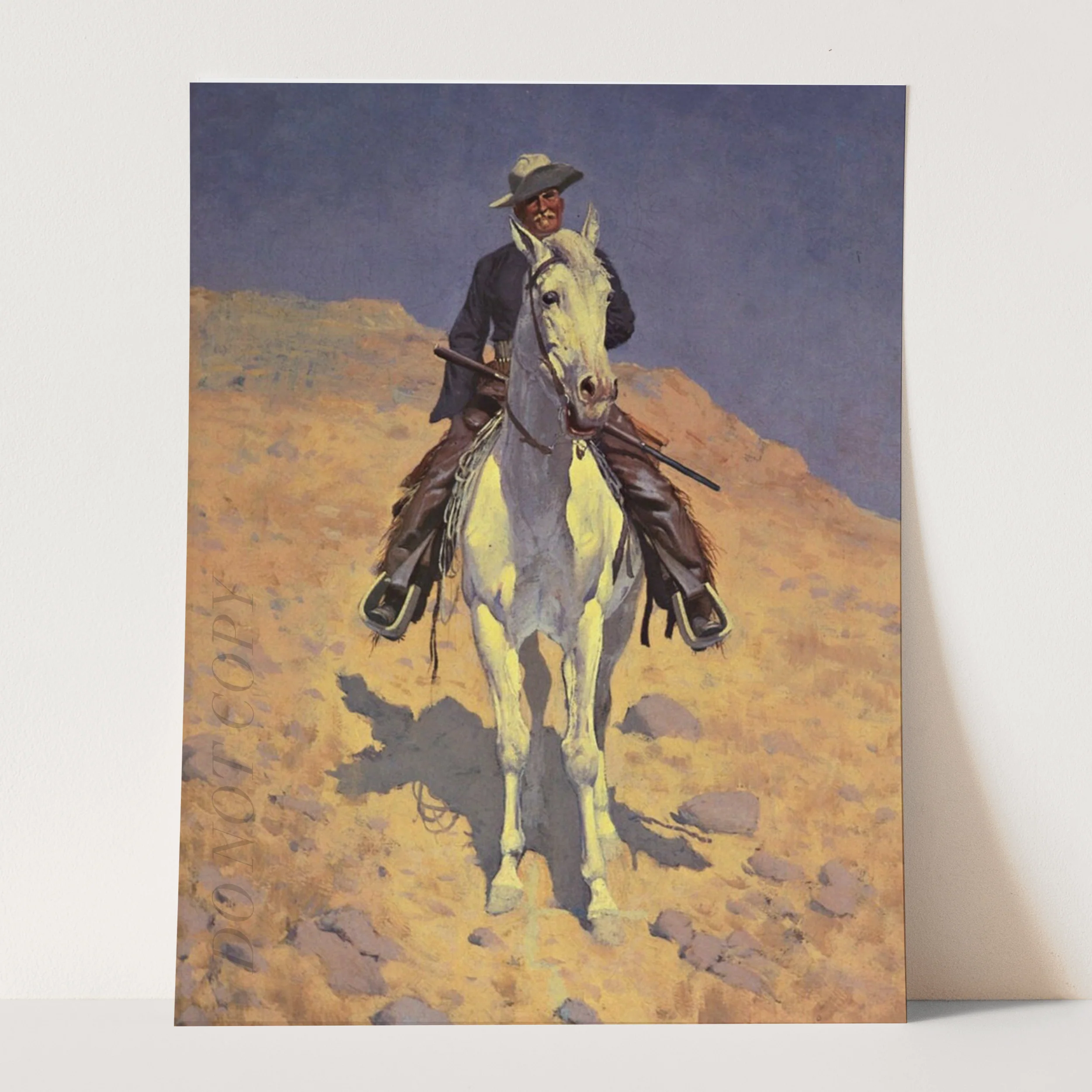 Self Portrait on a Horse by Frederic Remington - Image 3