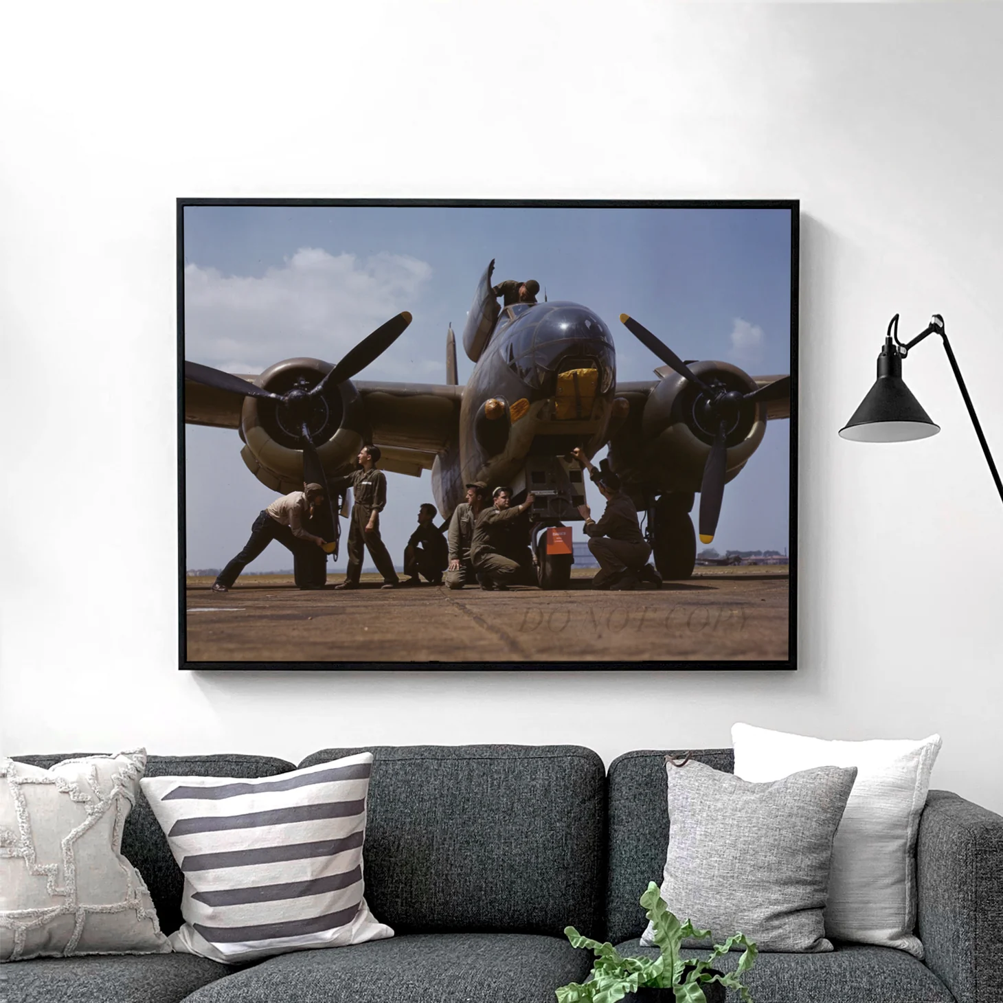 Servicing a Bomber Airplane, World War Two - Image 2