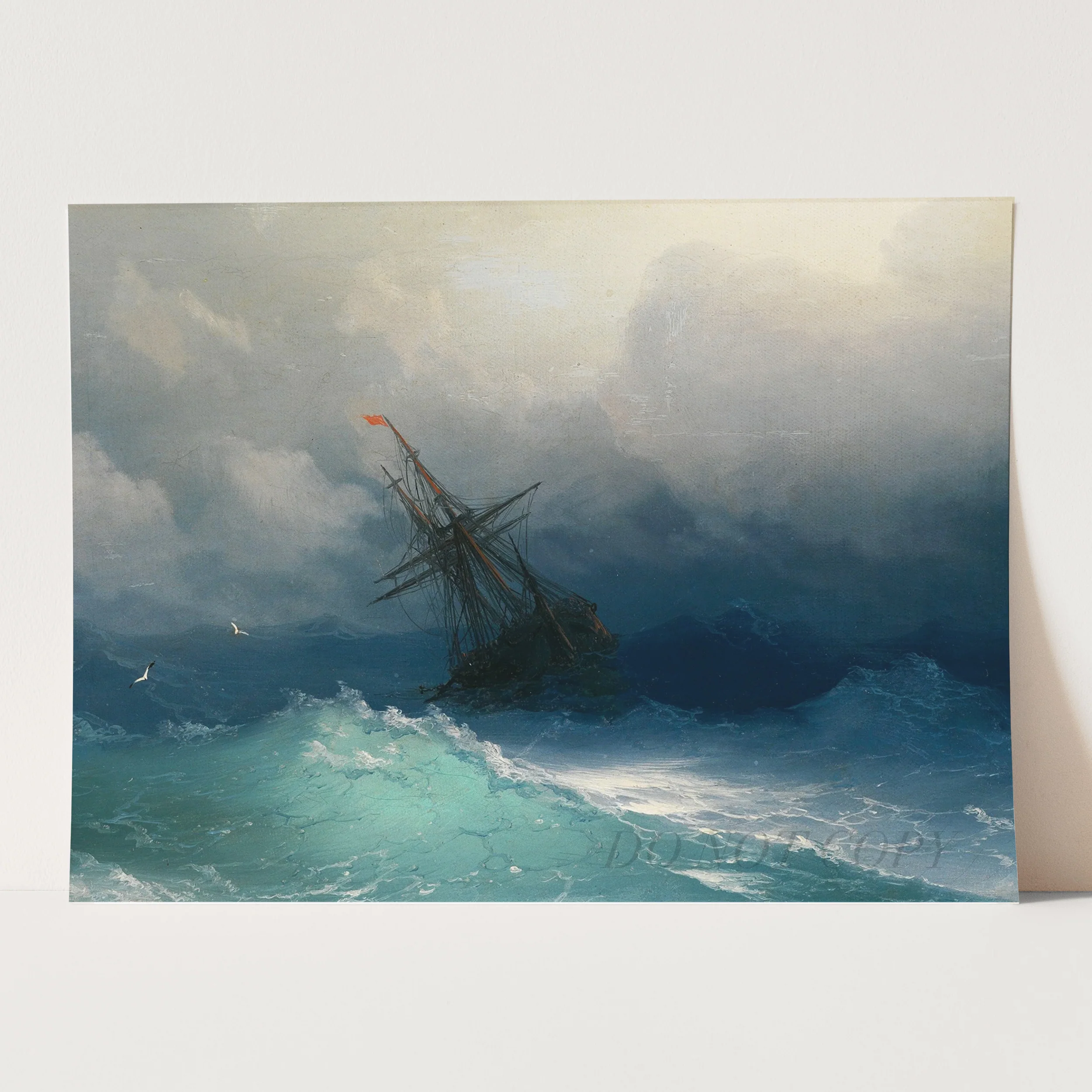 Ship on Stormy Seas by Ivan Konstantinovich Aivazovsky - Image 3