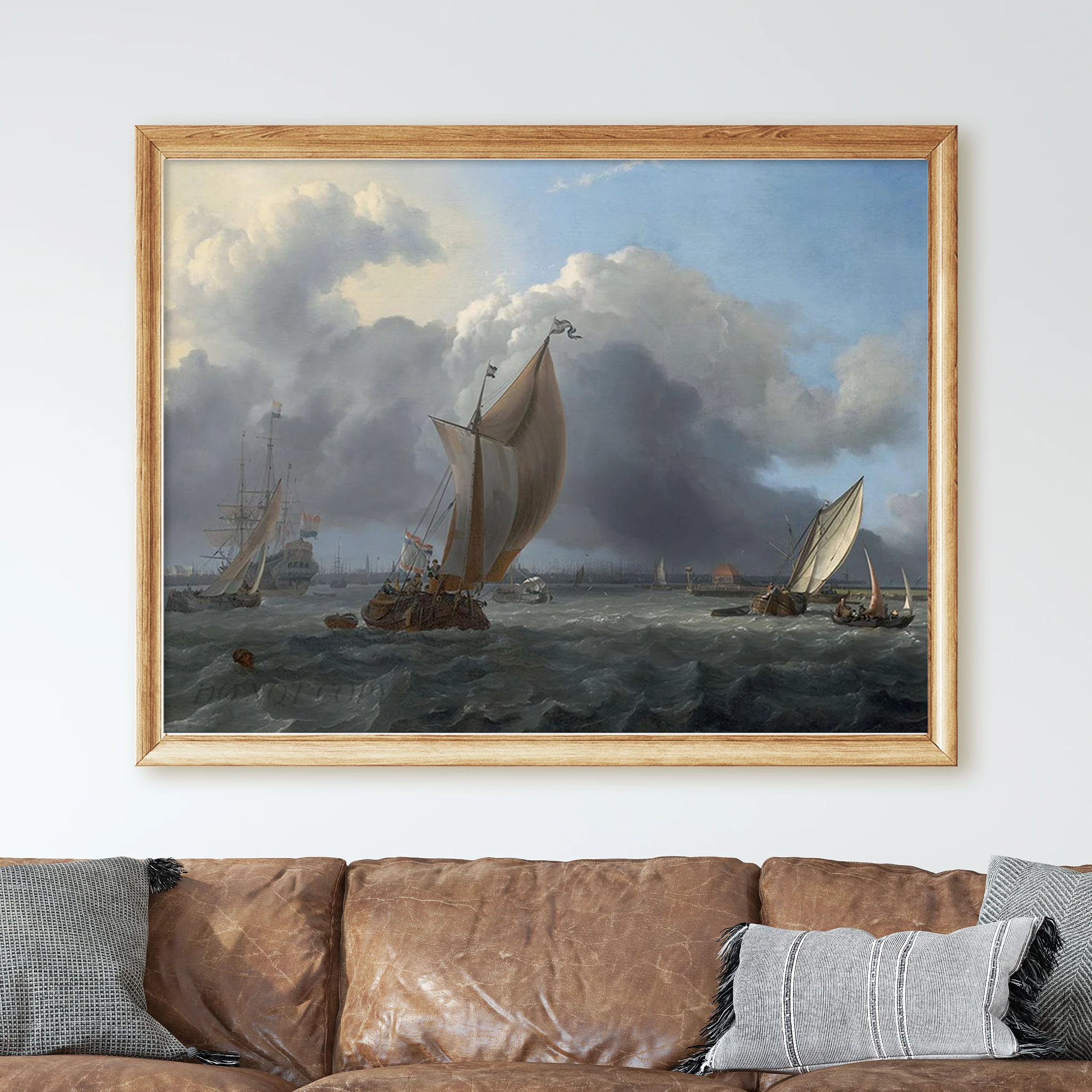 Ships in a Gale on the IJ before the City of Amsterdam (1666) by Ludolf Bakhuizen - Image 2