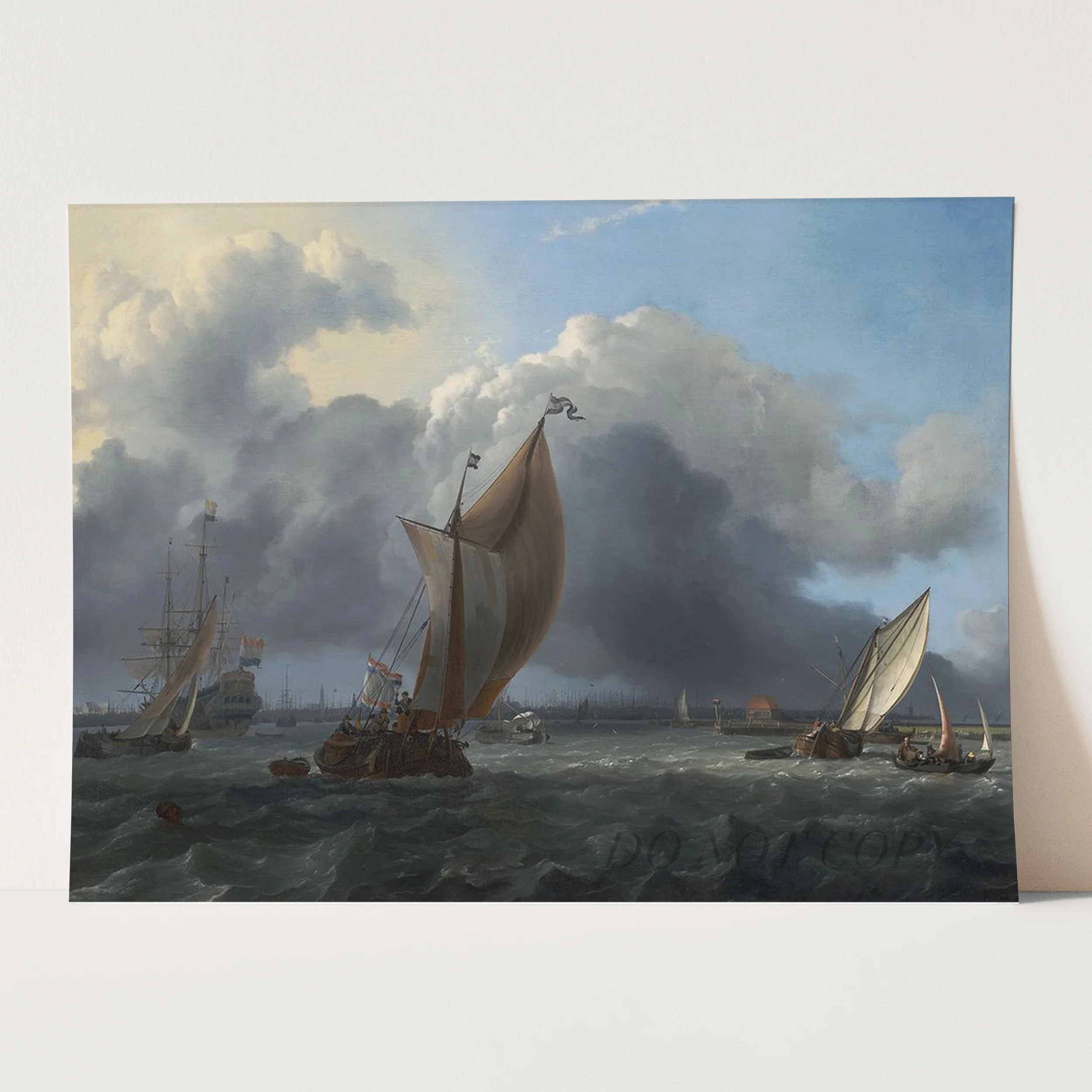 Ships in a Gale on the IJ before the City of Amsterdam (1666) by Ludolf Bakhuizen - Image 3