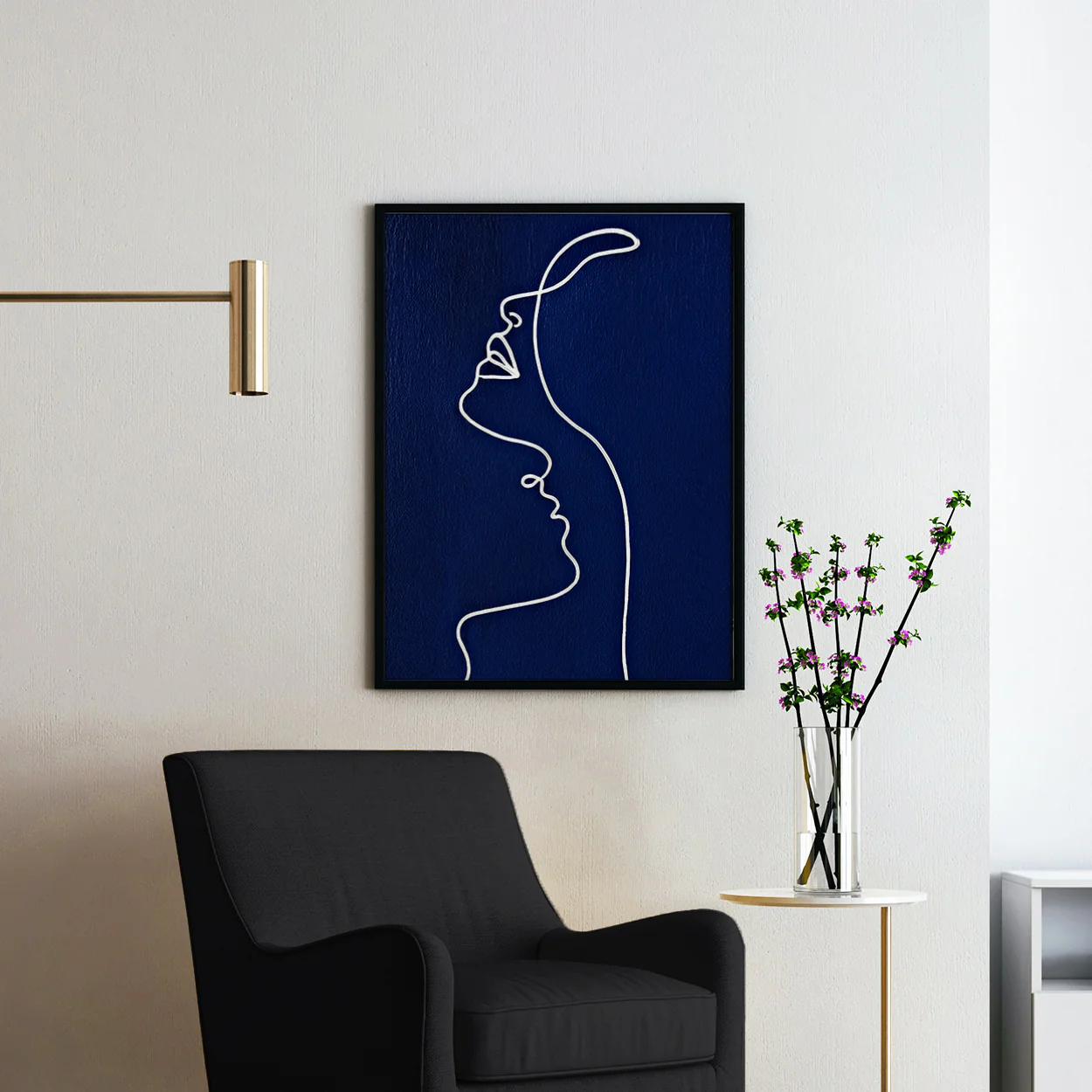 Side View of a Woman - Picasso Style Line Art - Image 2