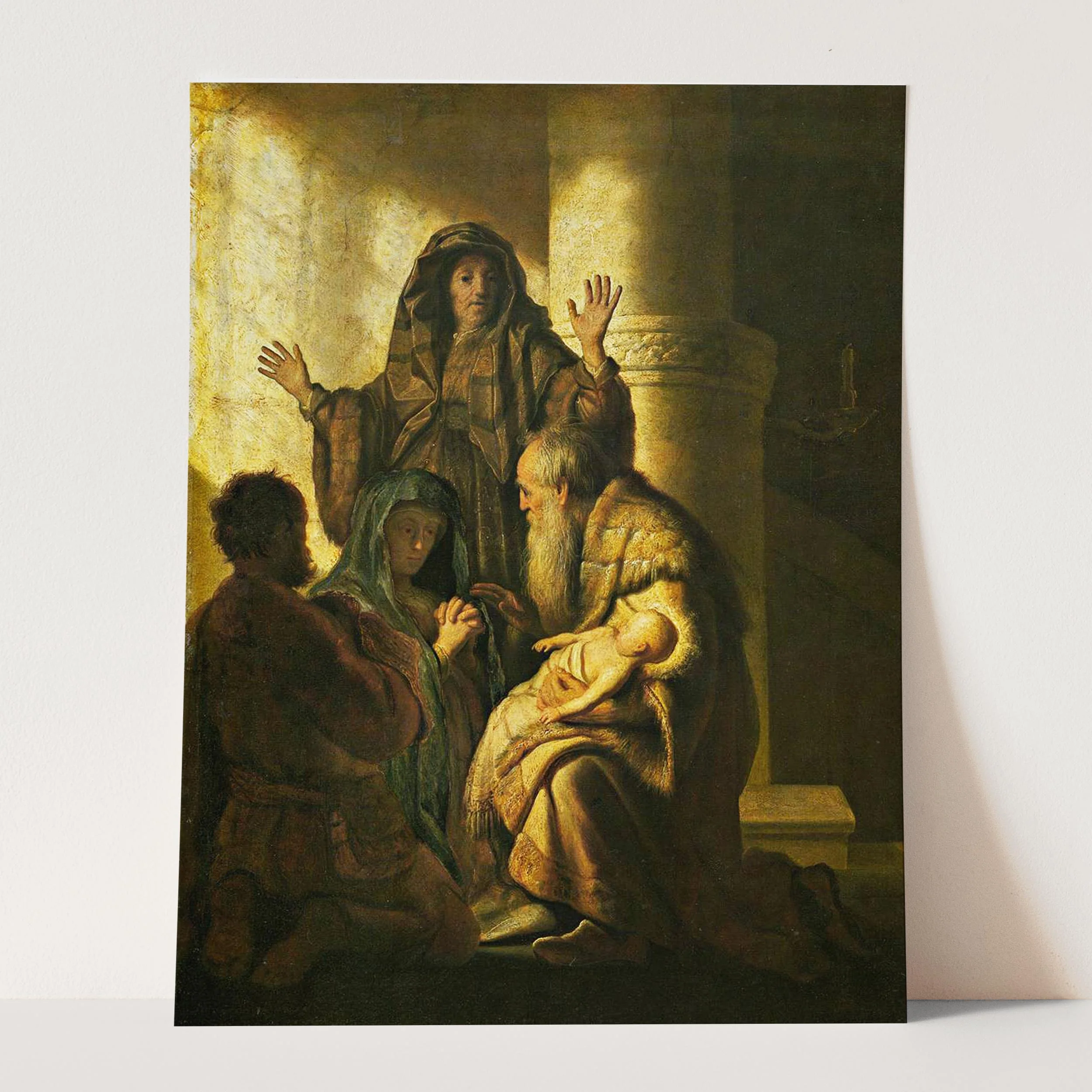 Simeon and Anna Recognize The Lord In Jesus by Rembrandt - Image 3