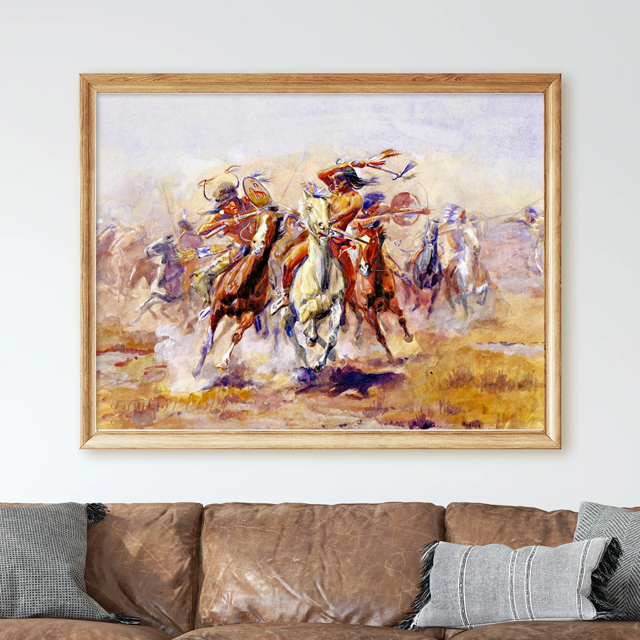 Sioux and Blackfeet Meet by Charles Marion Russell - Image 2