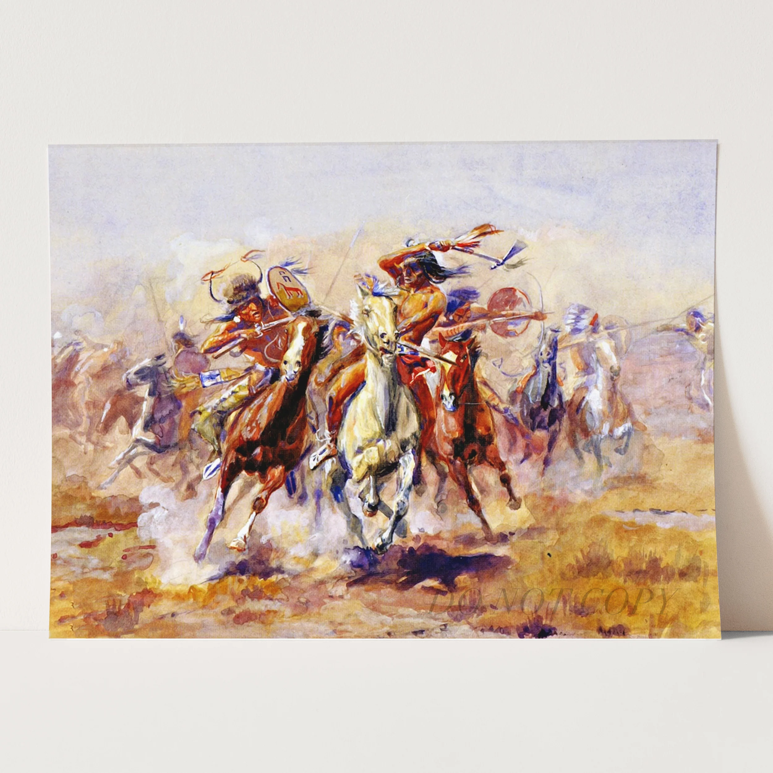 Sioux and Blackfeet Meet by Charles Marion Russell - Image 3