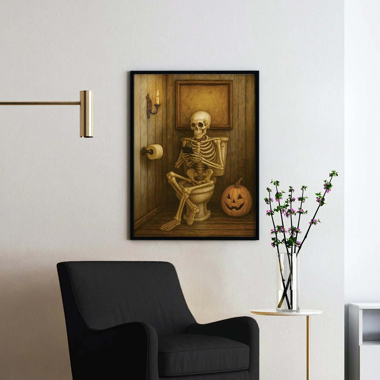 Skeleton On The Phone On The Toilet - Image 2