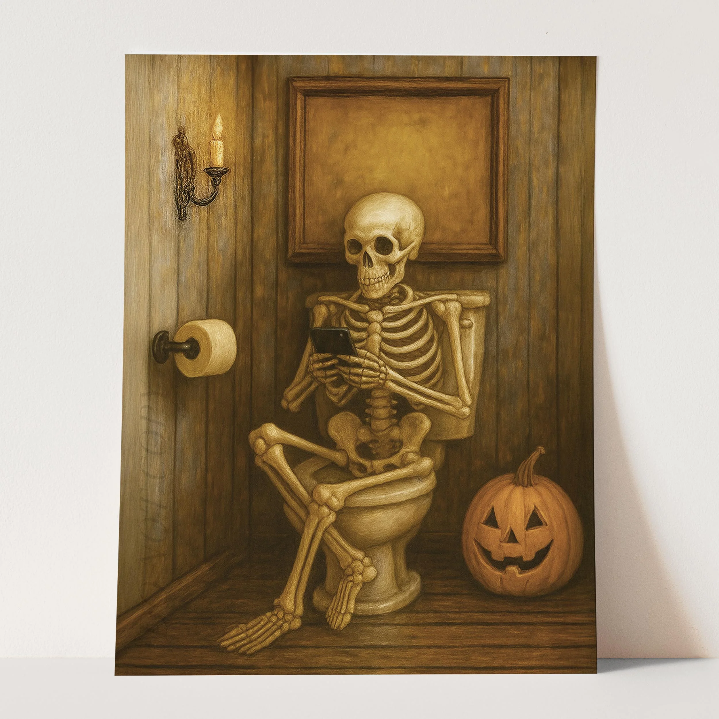 Skeleton On The Phone On The Toilet - Image 3