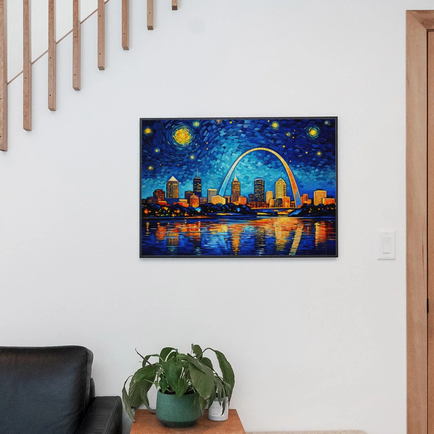 St Louis Missouri City Skyline as Van Gogh Starry Night - Image 2