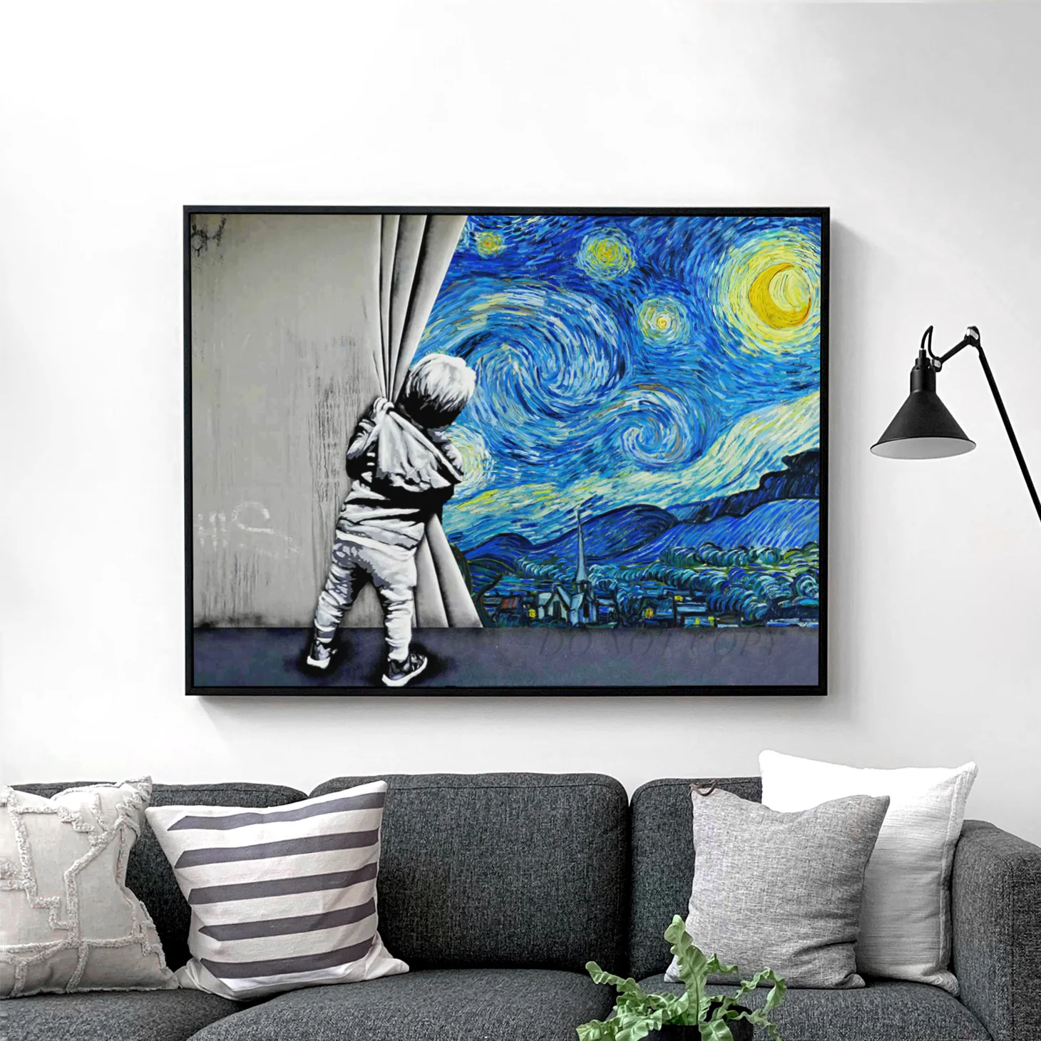 Starry Night Behind the Curtain Banksy Van Gogh - Image 2