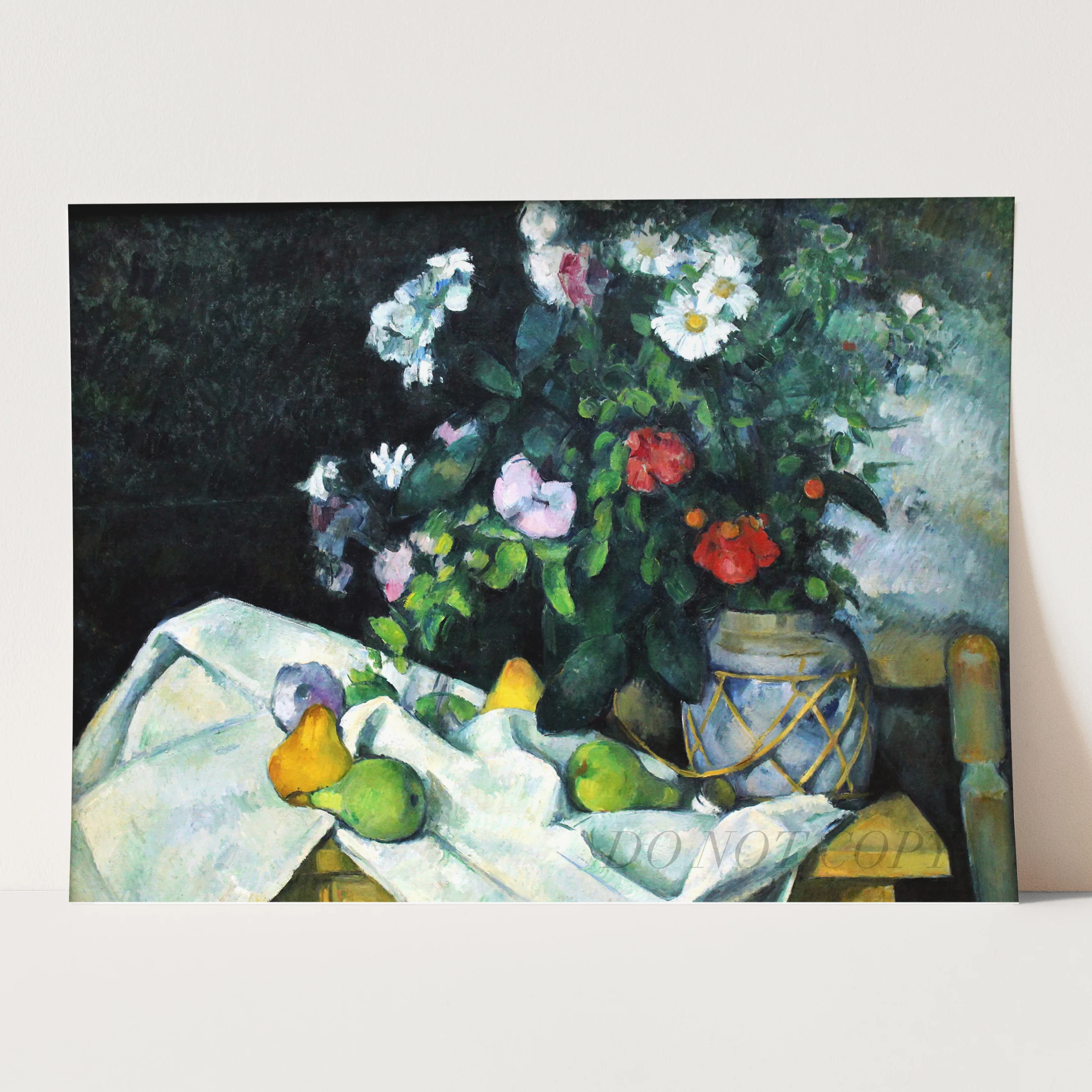 Still Life with Flowers and Fruits by Paul Cezanne - Image 3
